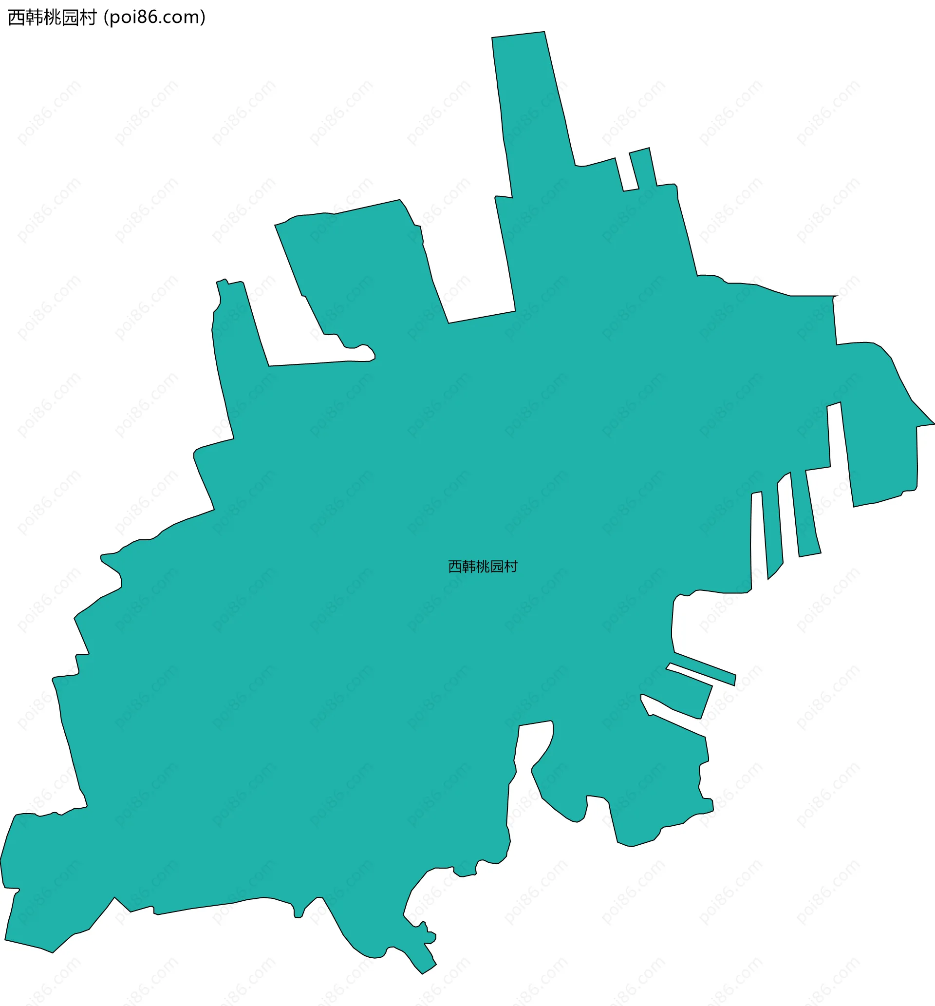 西韩桃园村边界地图