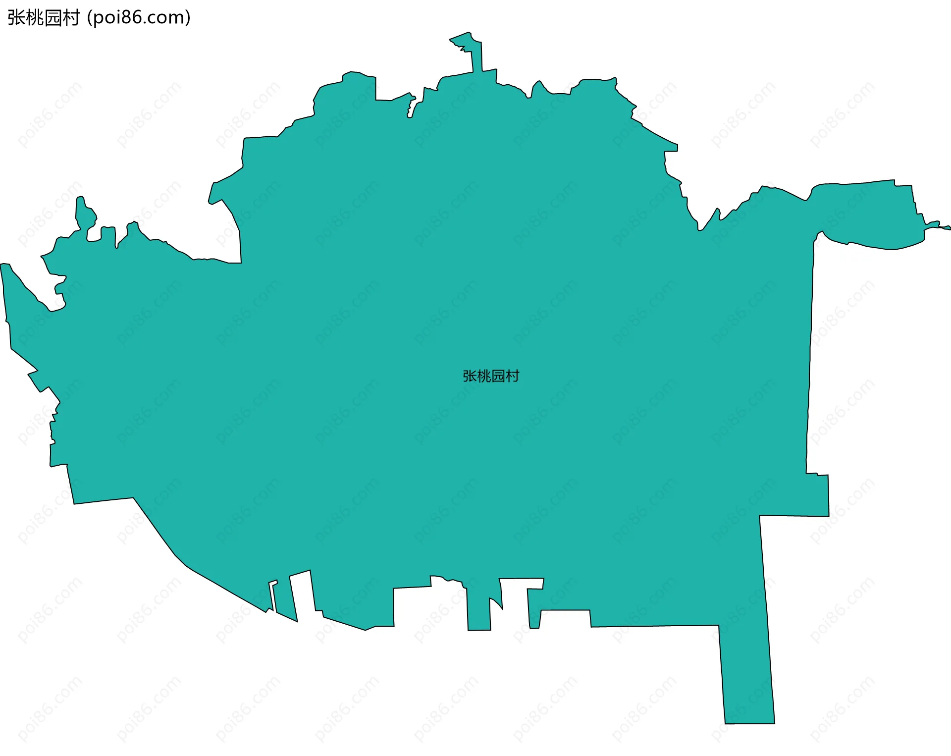 张桃园村边界地图