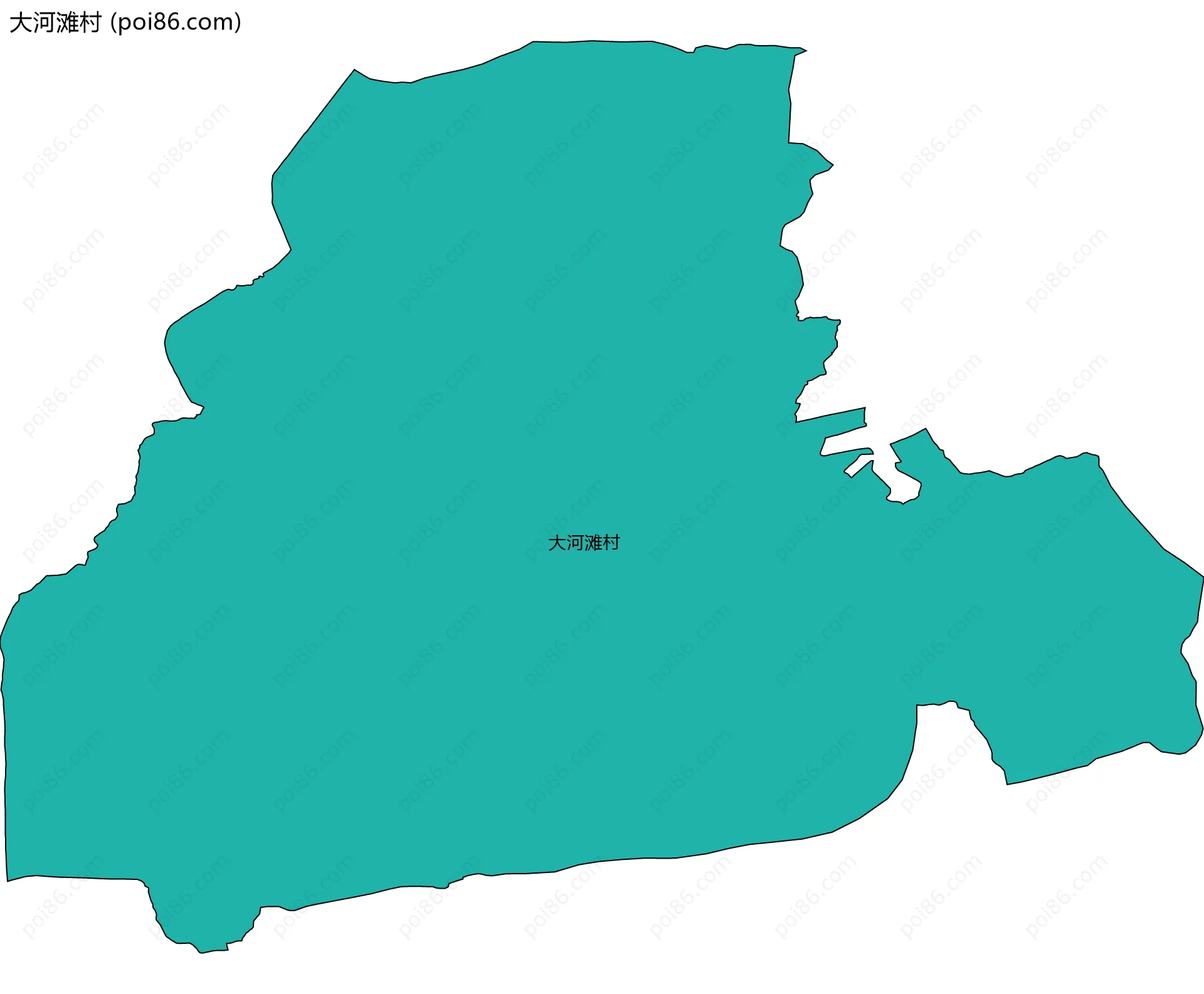 大河滩村边界地图