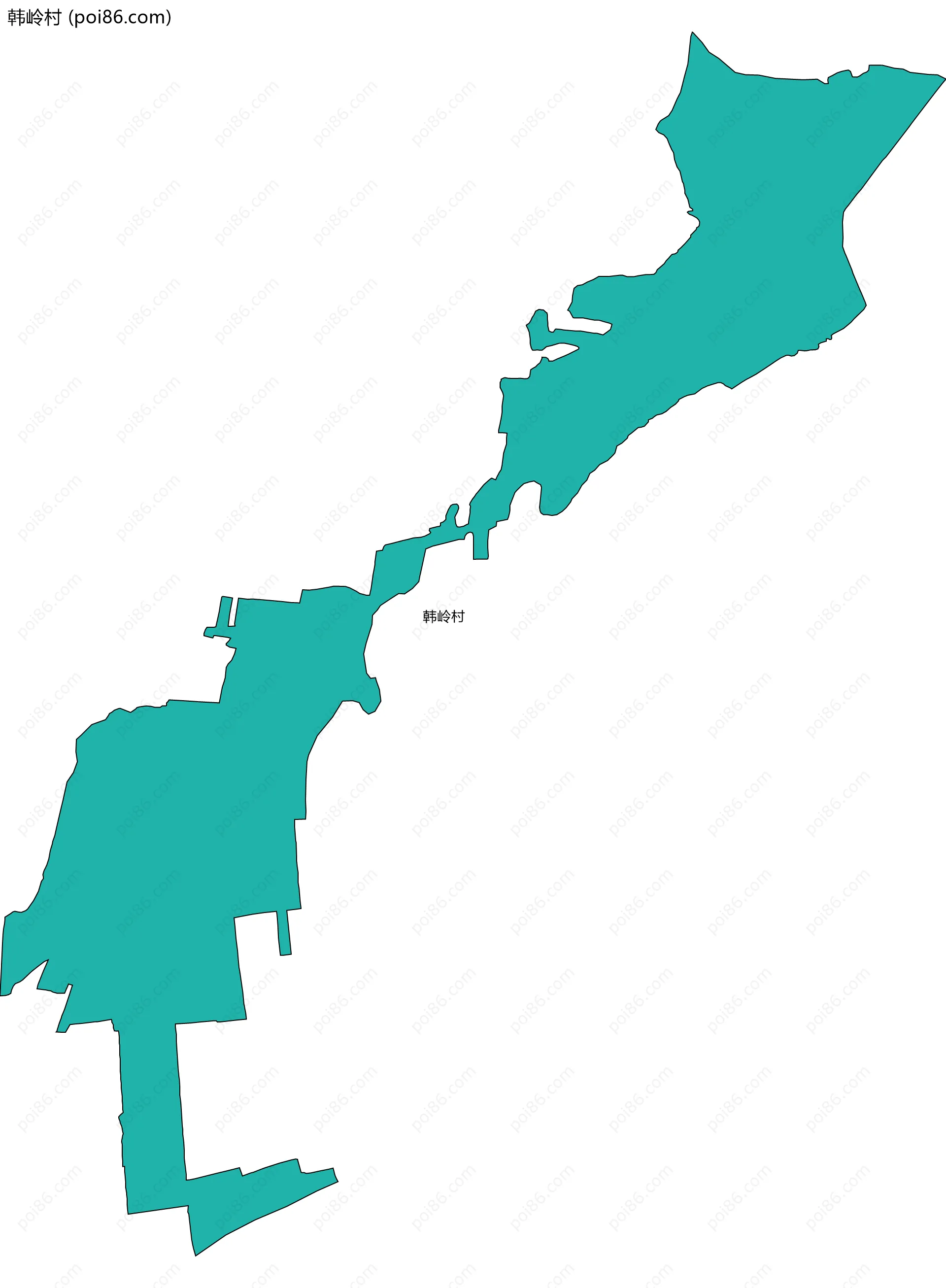 韩岭村边界地图