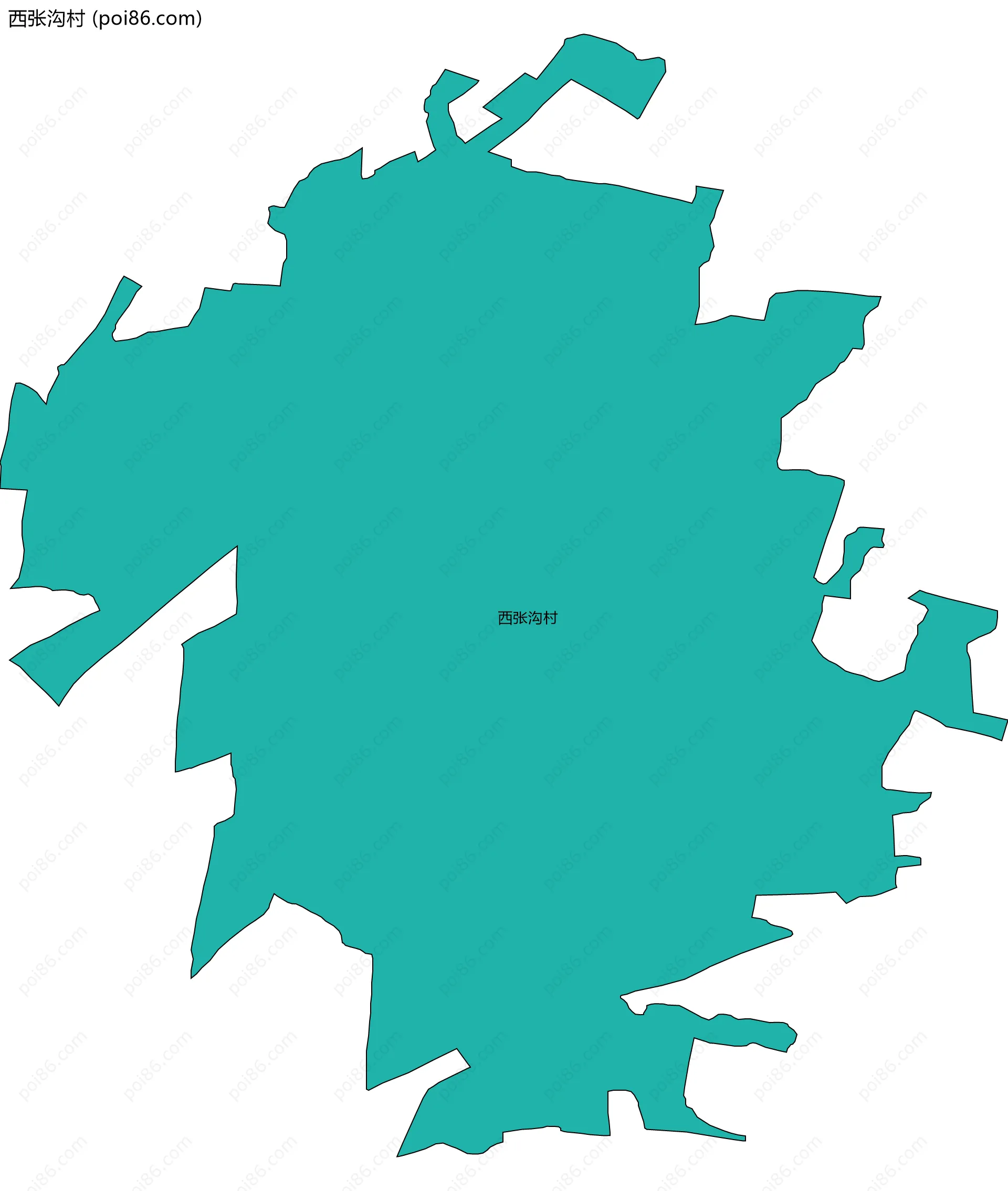 西张沟村边界地图