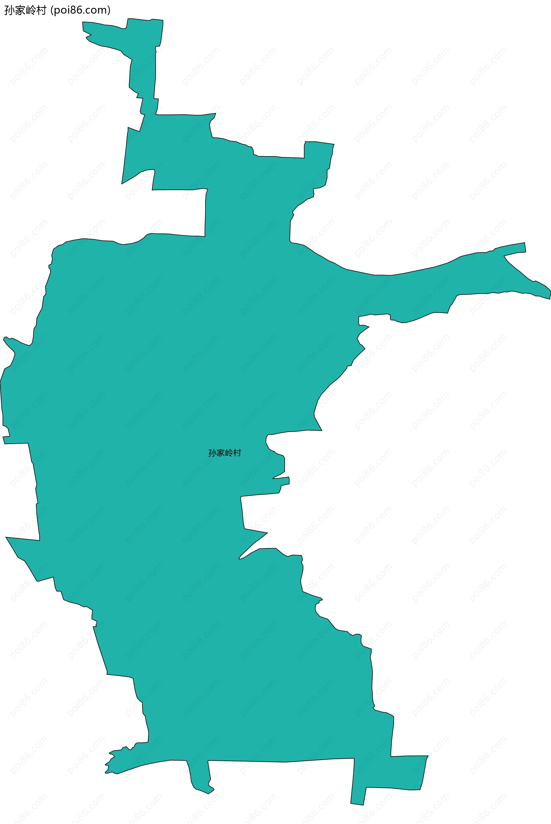 孙家岭村边界地图