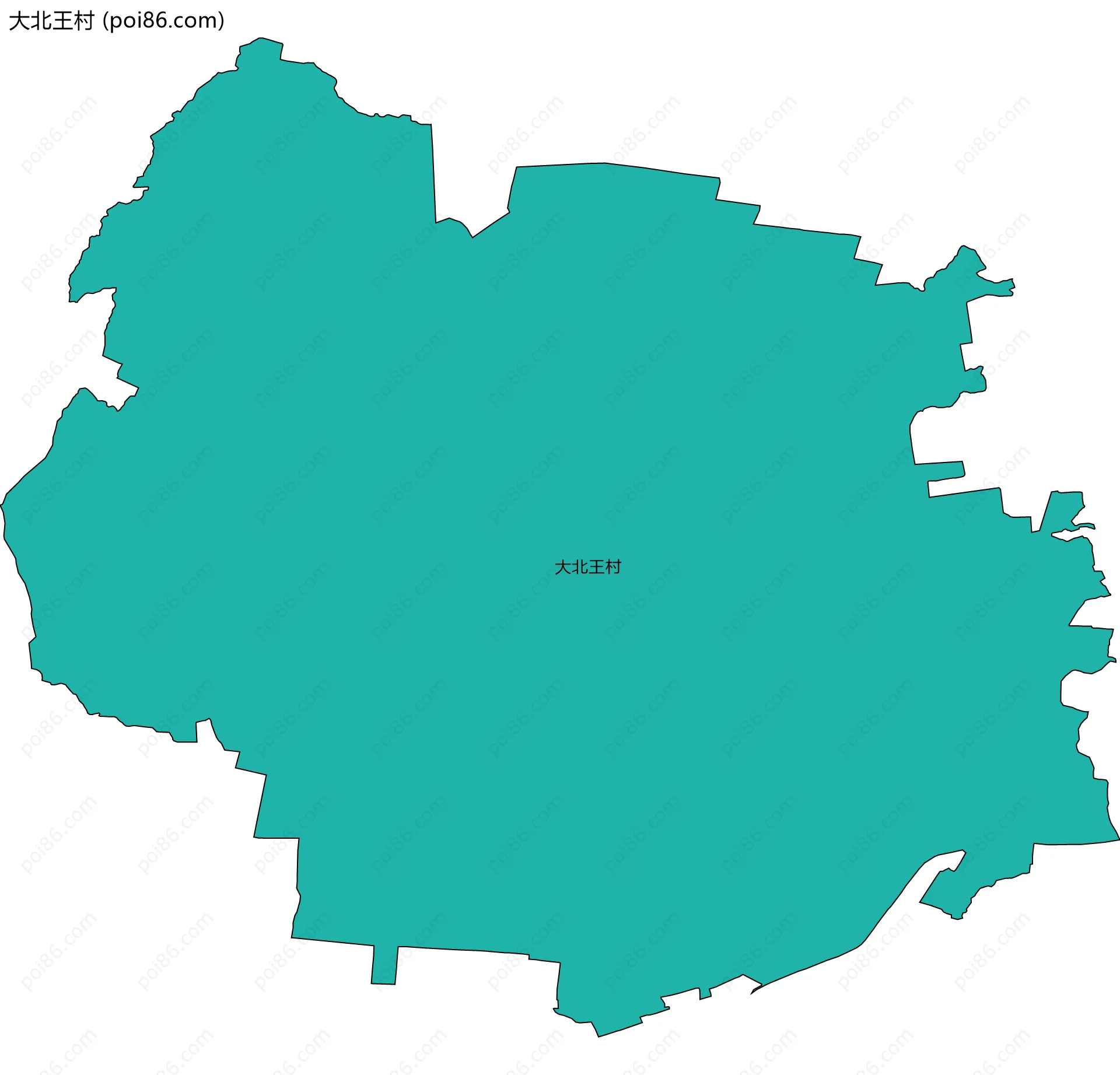 大北王村边界地图