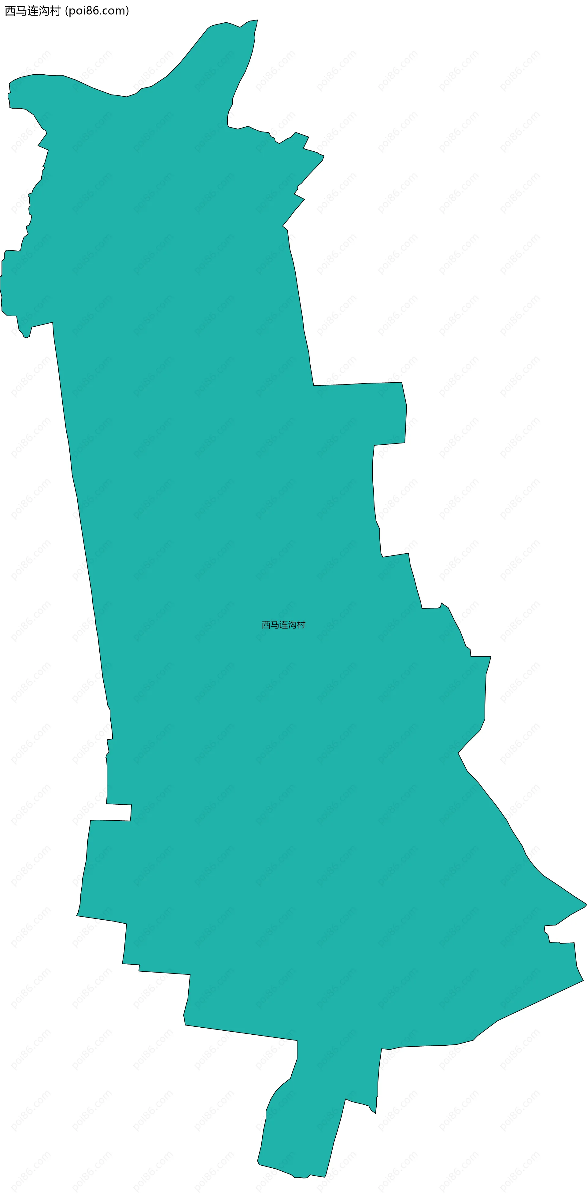 西马连沟村边界地图