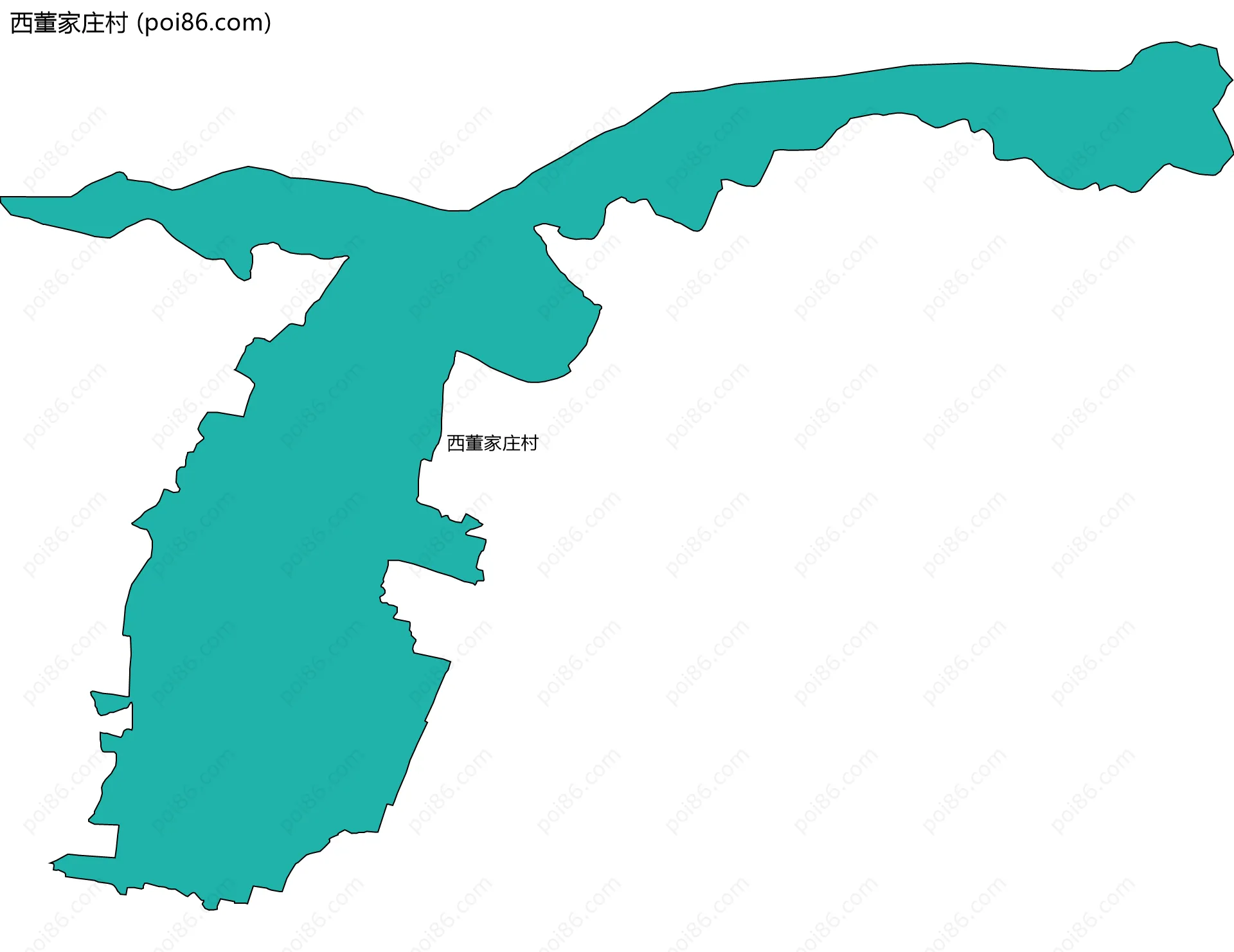 西董家庄村边界地图