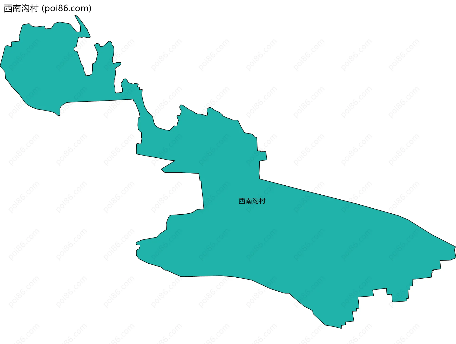 西南沟村边界地图