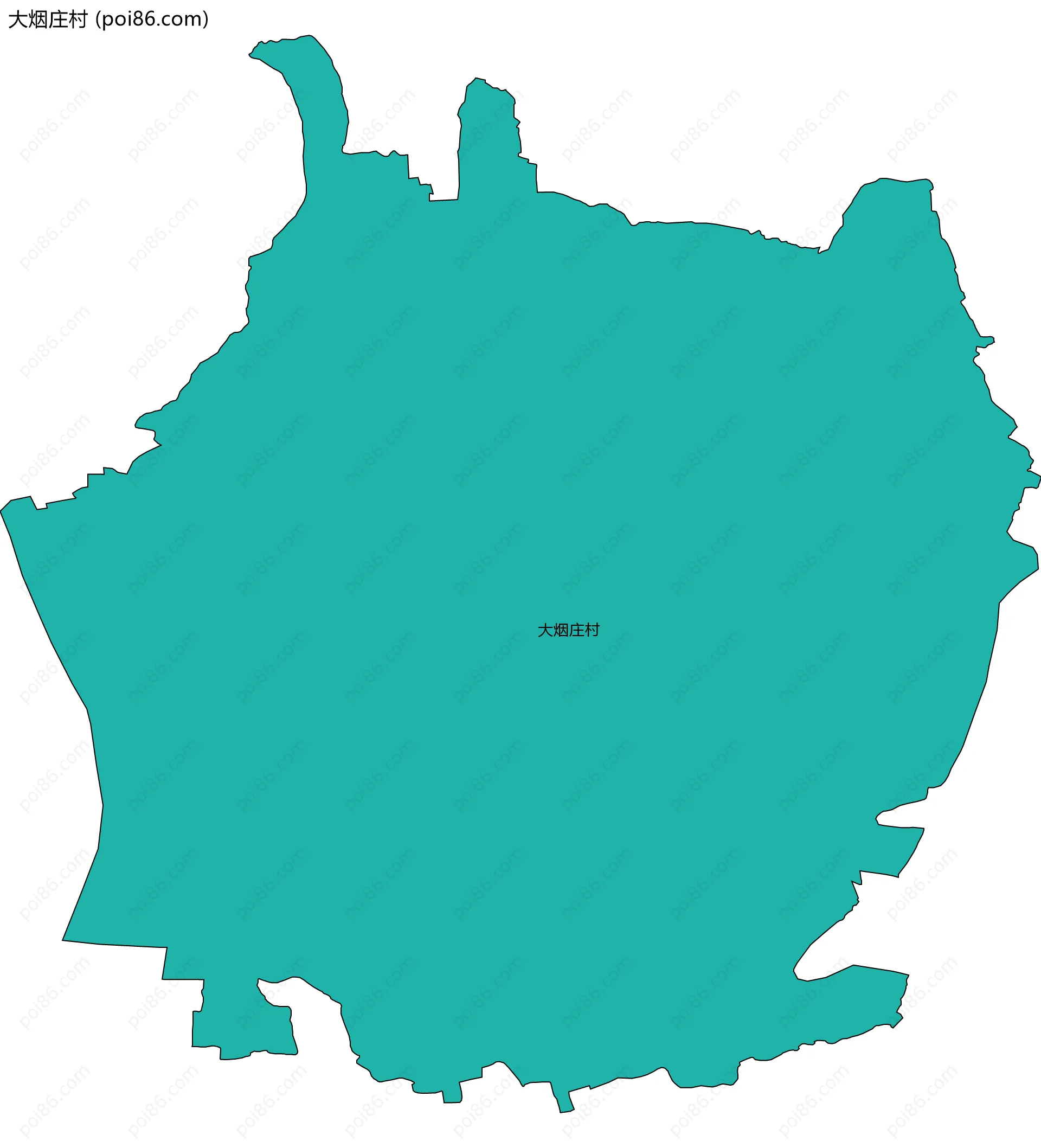 大烟庄村边界地图