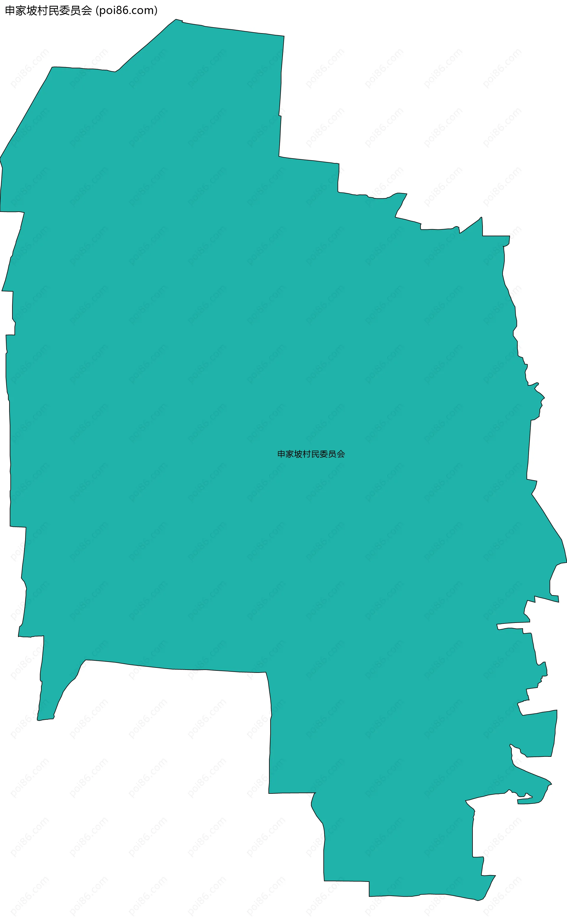 申家坡村民委员会边界地图