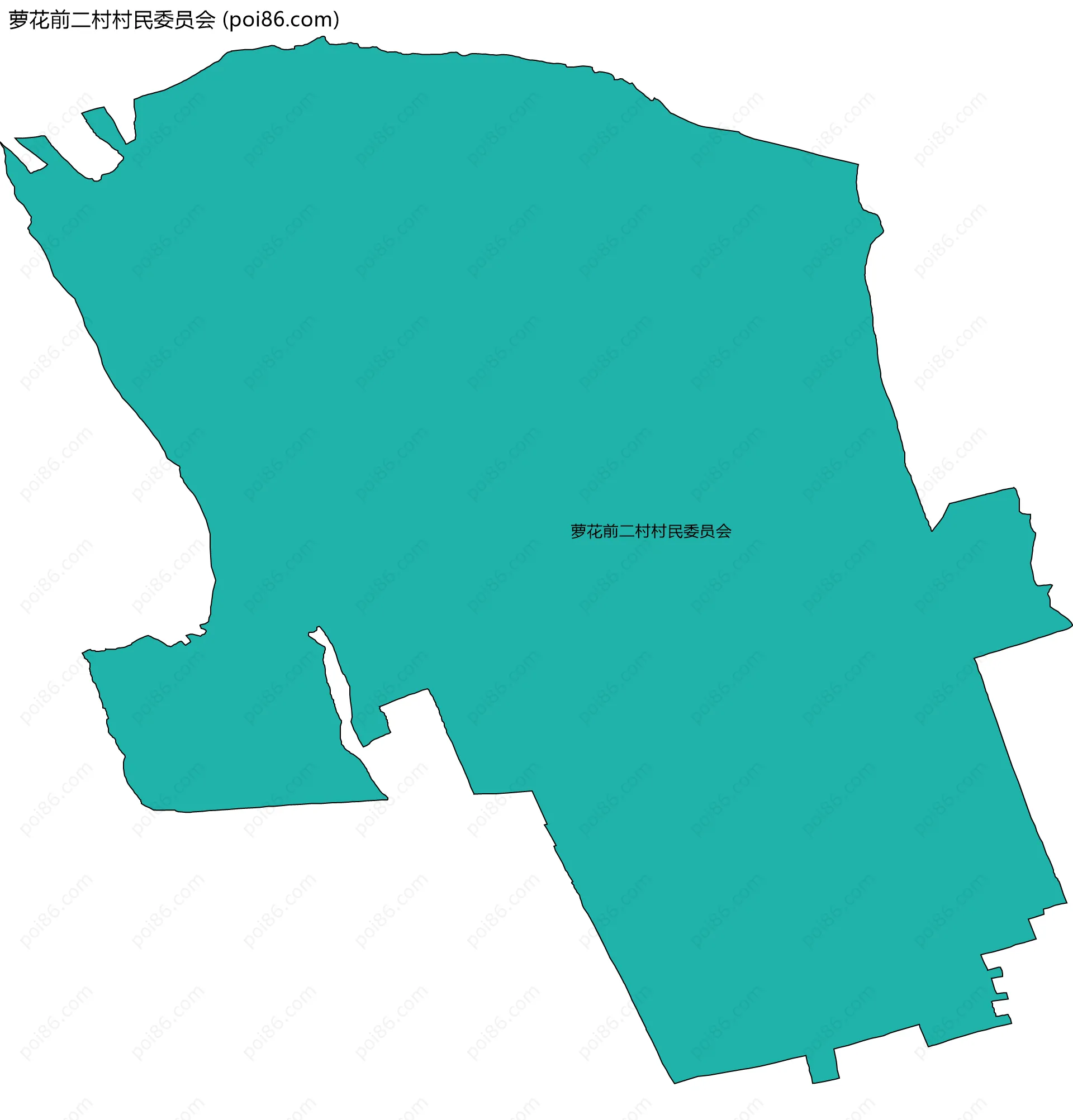 萝花前二村村民委员会边界地图