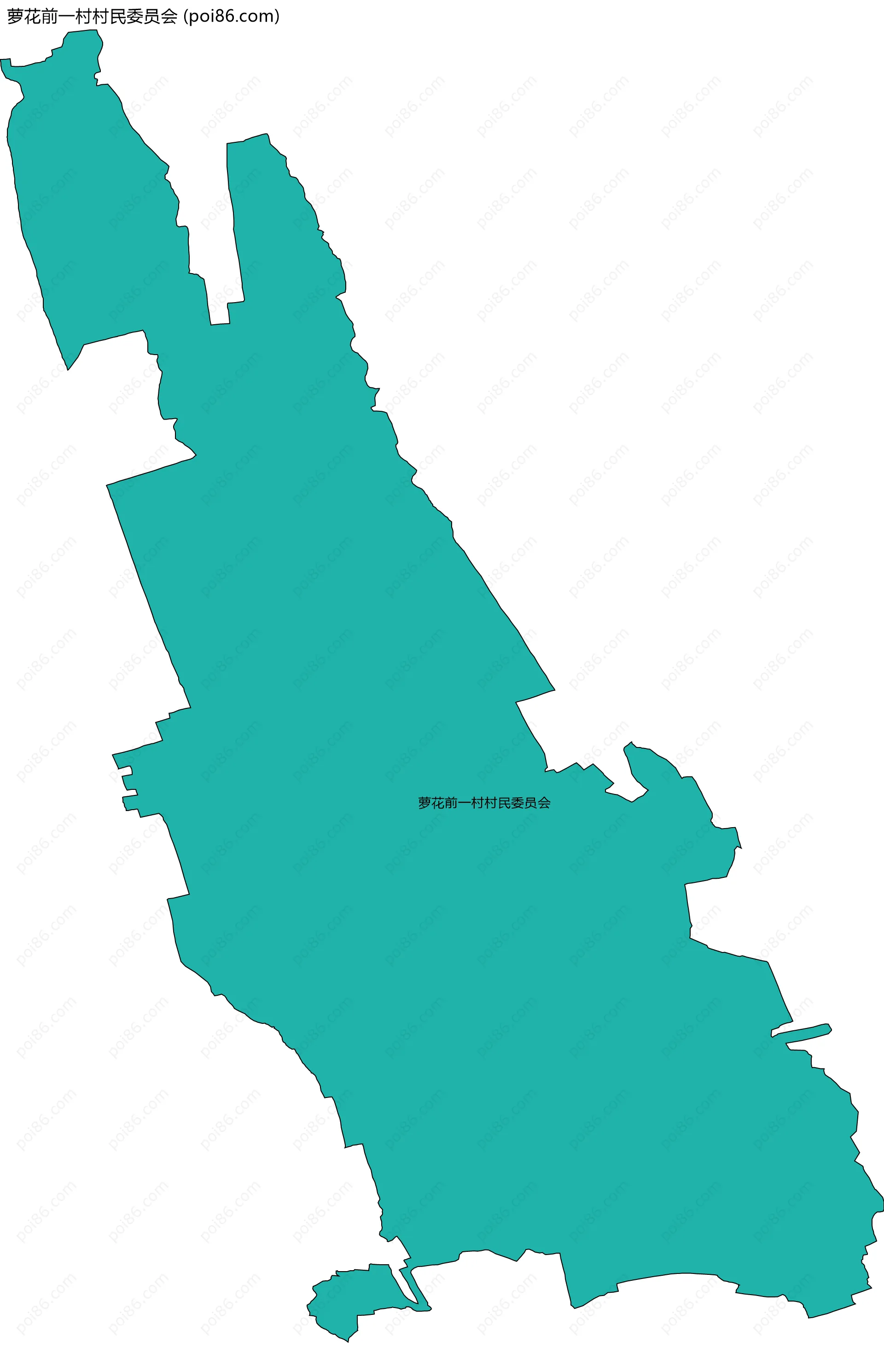 萝花前一村村民委员会边界地图