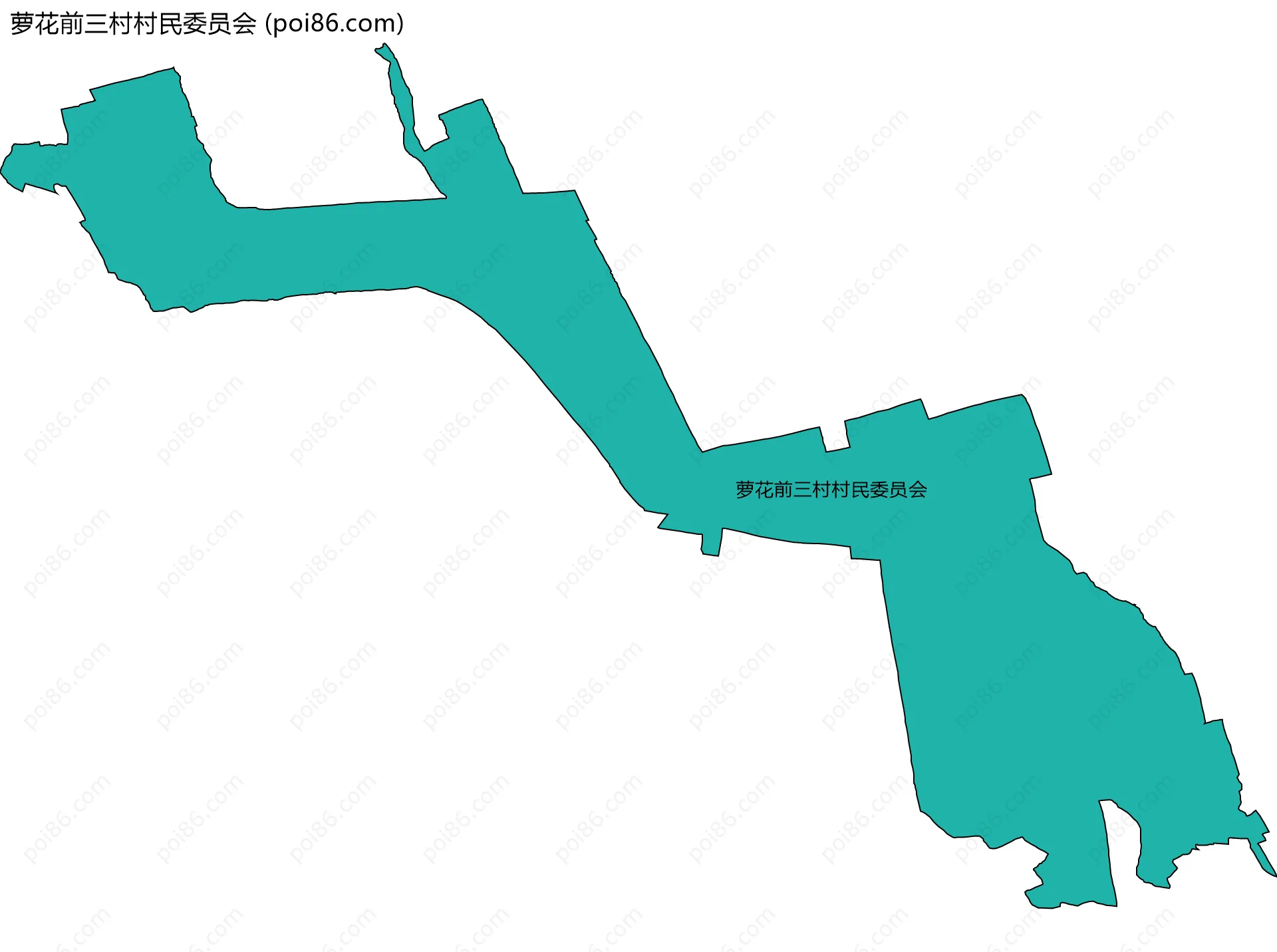 萝花前三村村民委员会边界地图