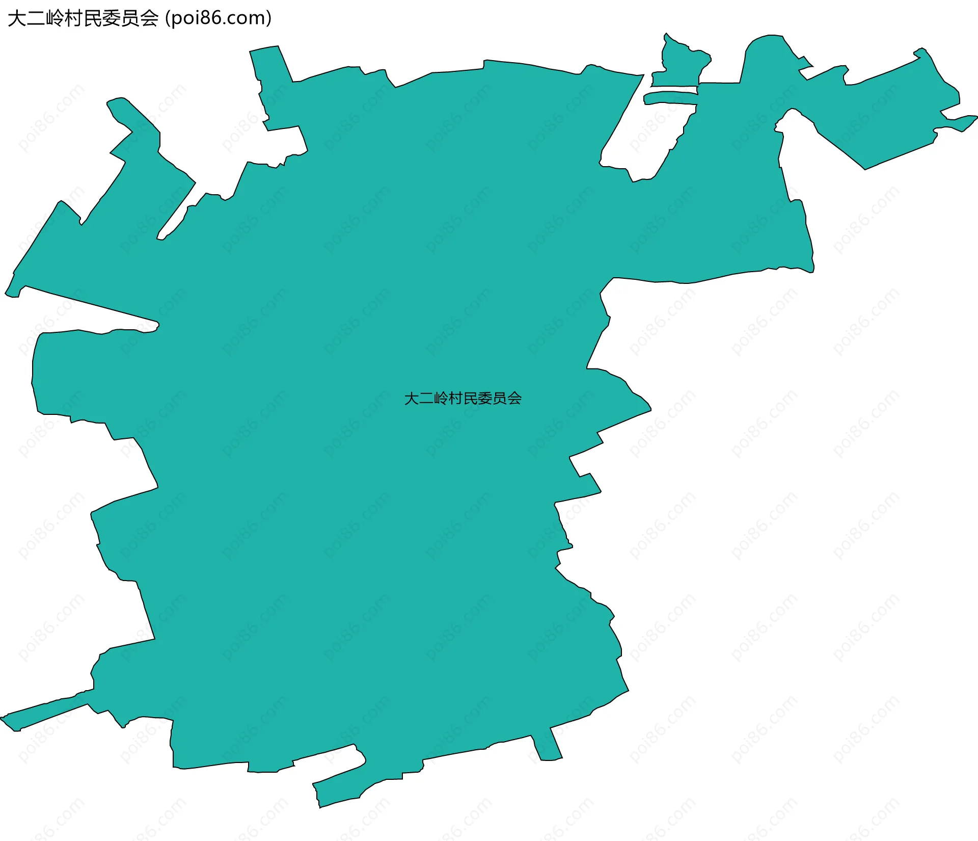大二岭村民委员会边界地图