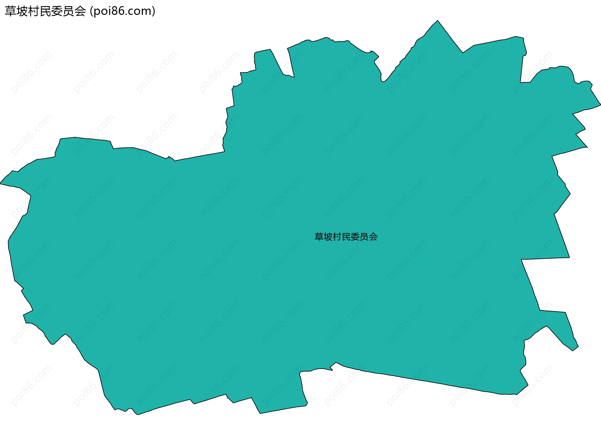 草坡村民委员会边界地图