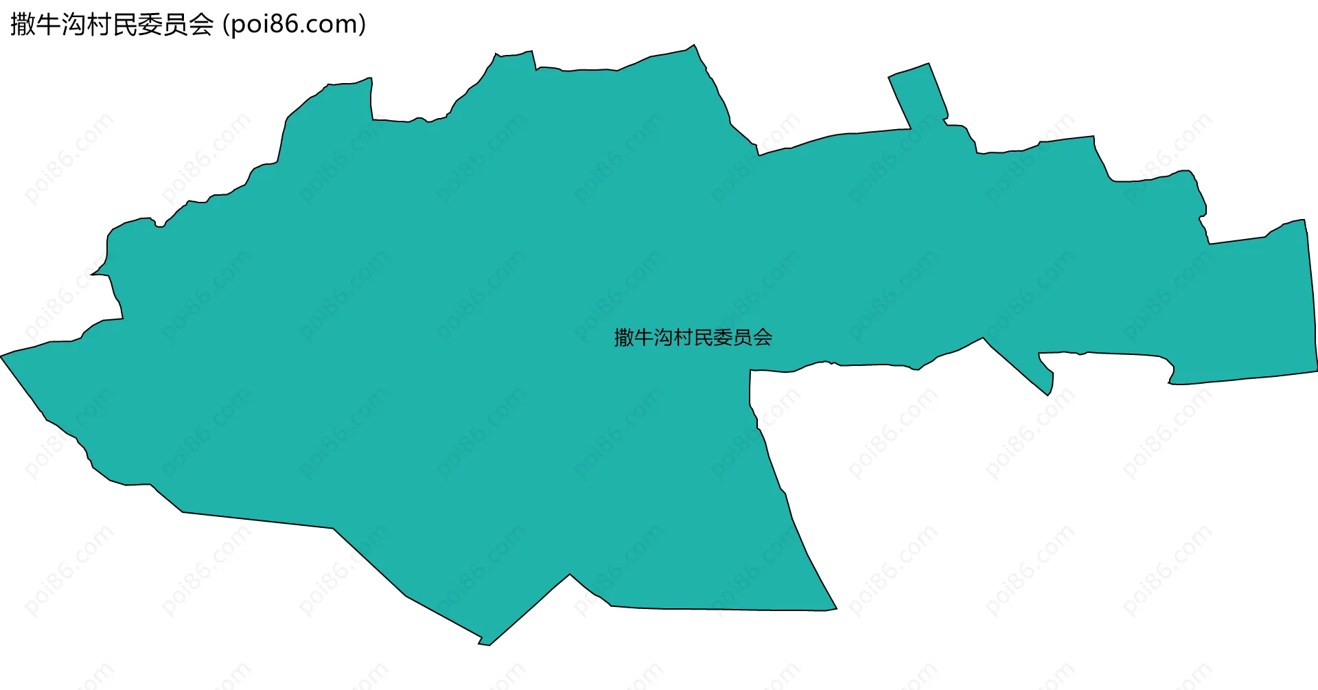 撒牛沟村民委员会边界地图