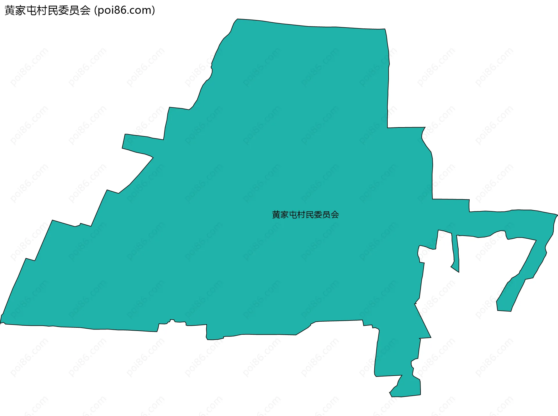 黄家屯村民委员会边界地图