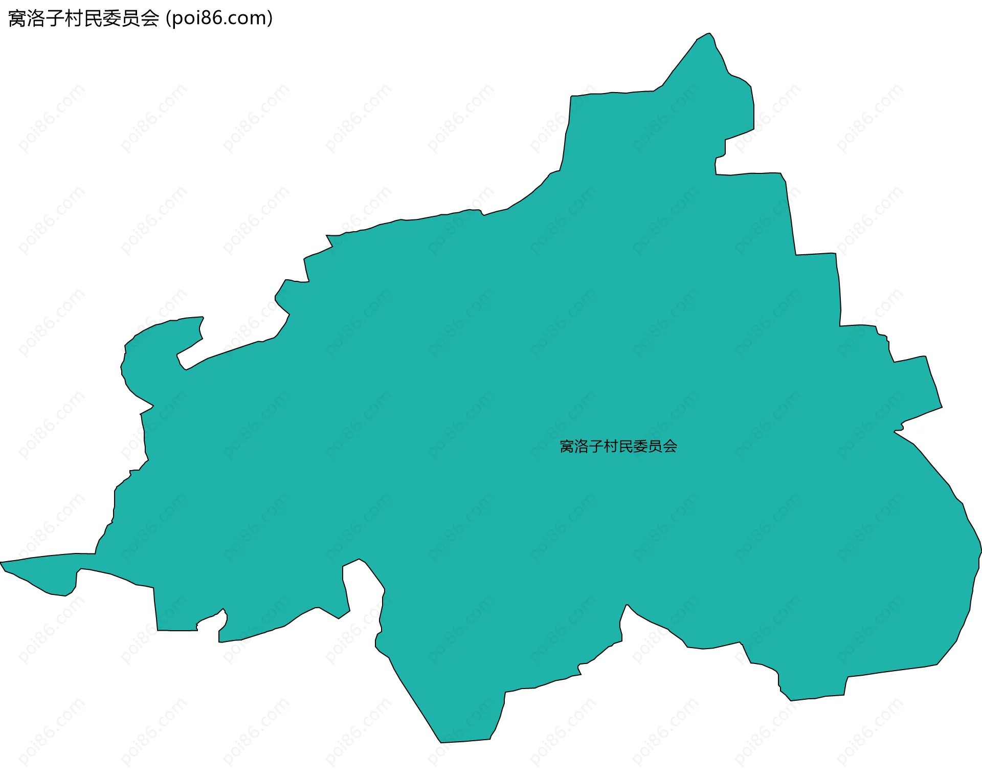 窝洛子村民委员会边界地图