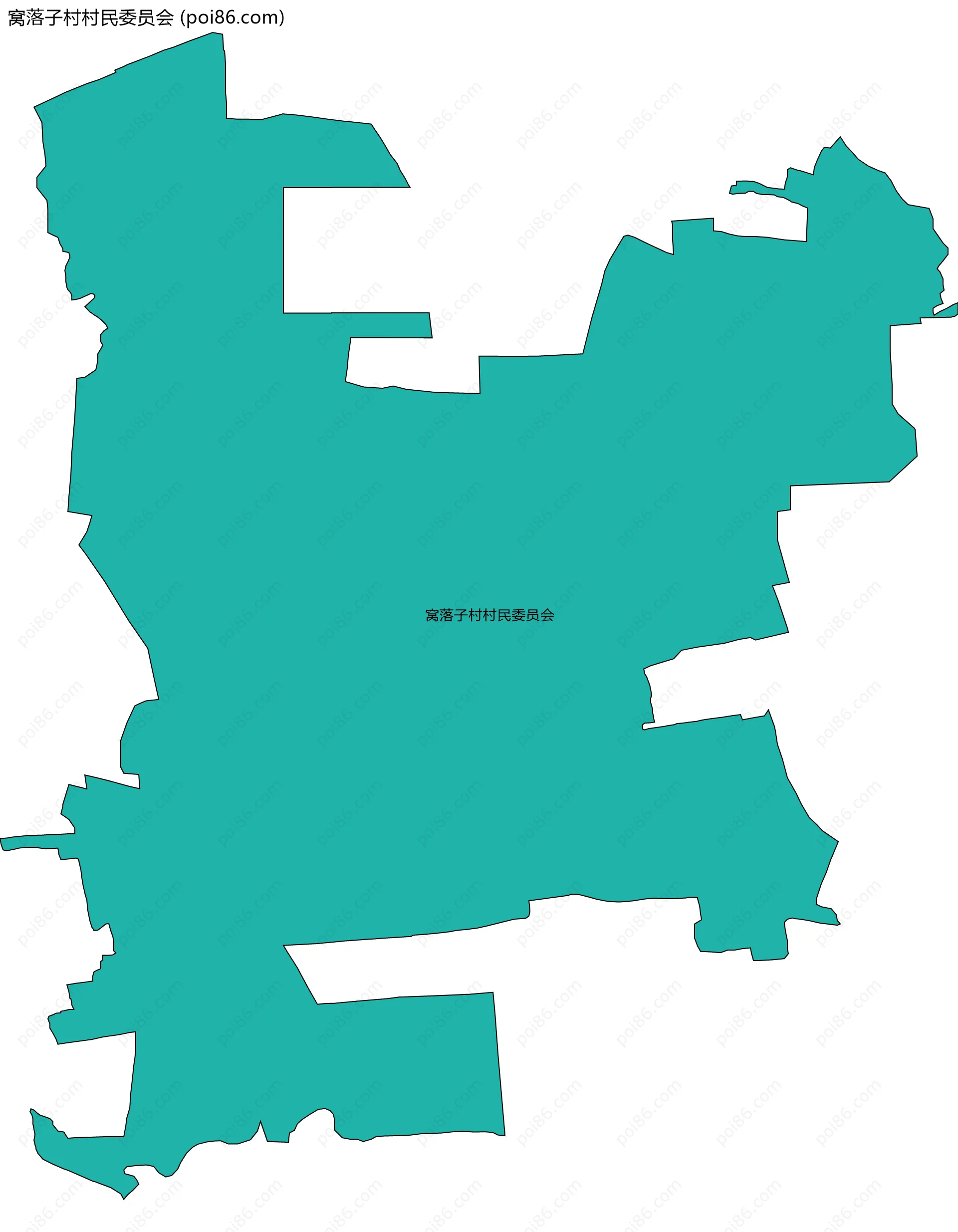 窝落子村村民委员会边界地图