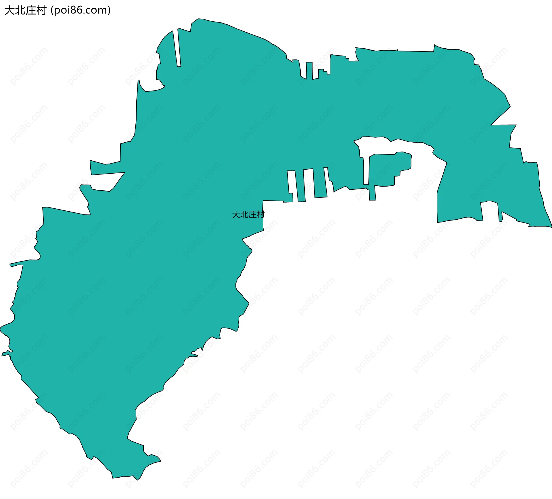 大北庄村边界地图