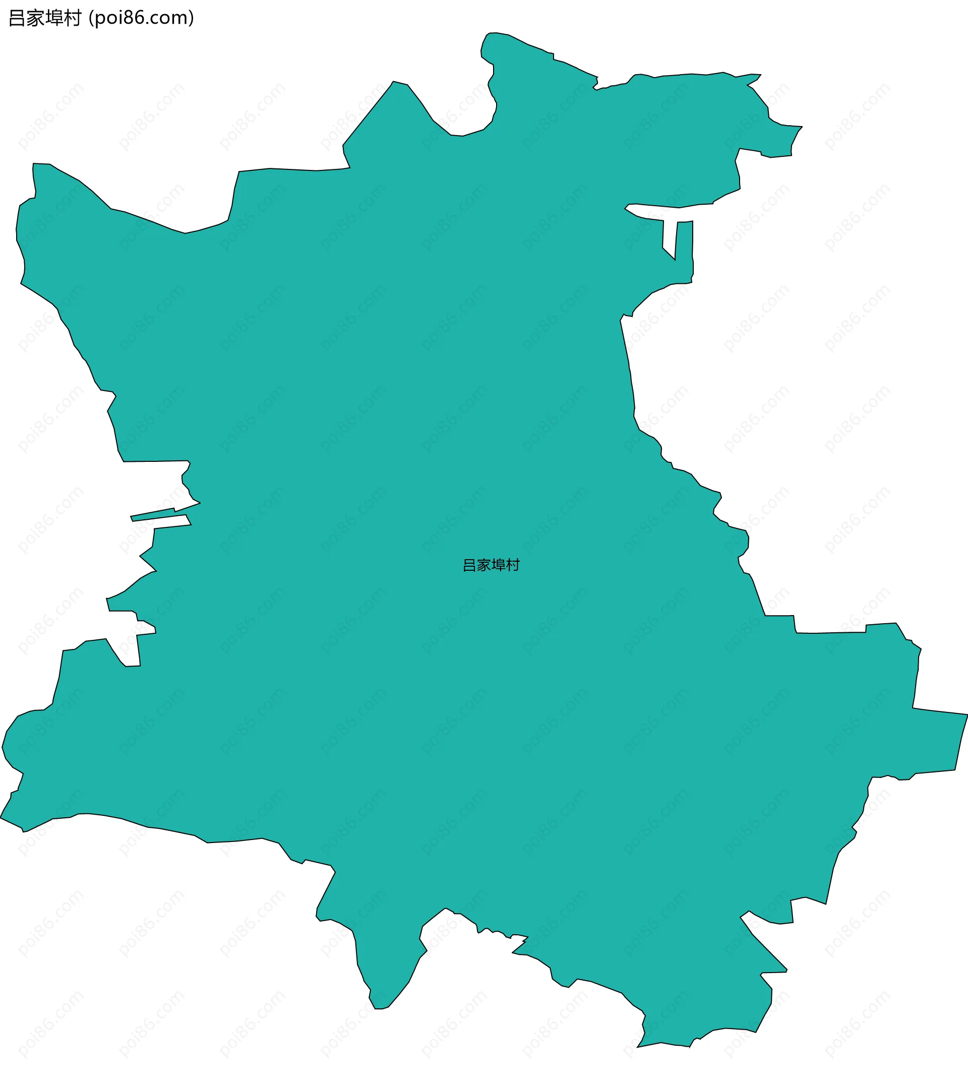 吕家埠村边界地图