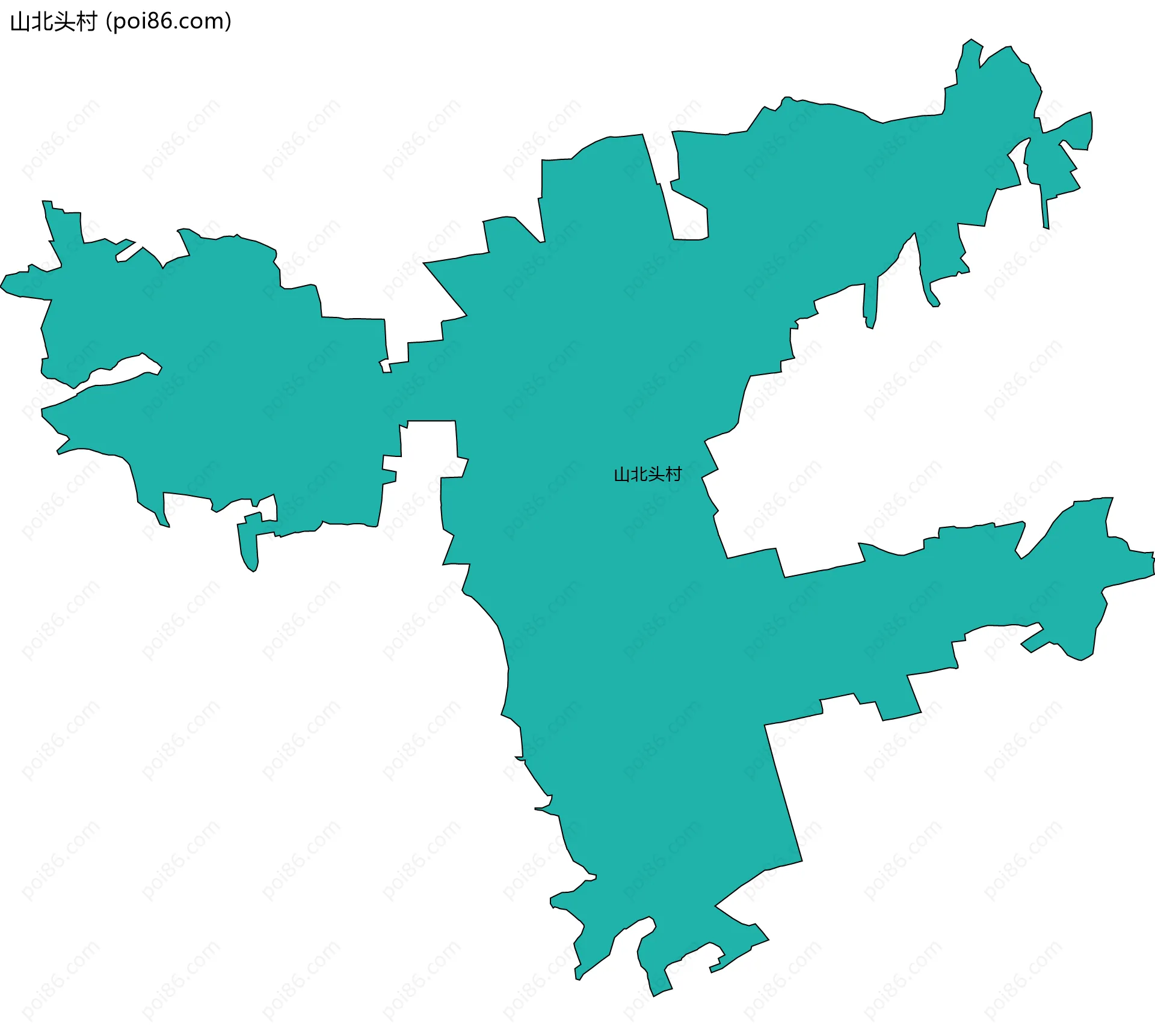 山北头村边界地图