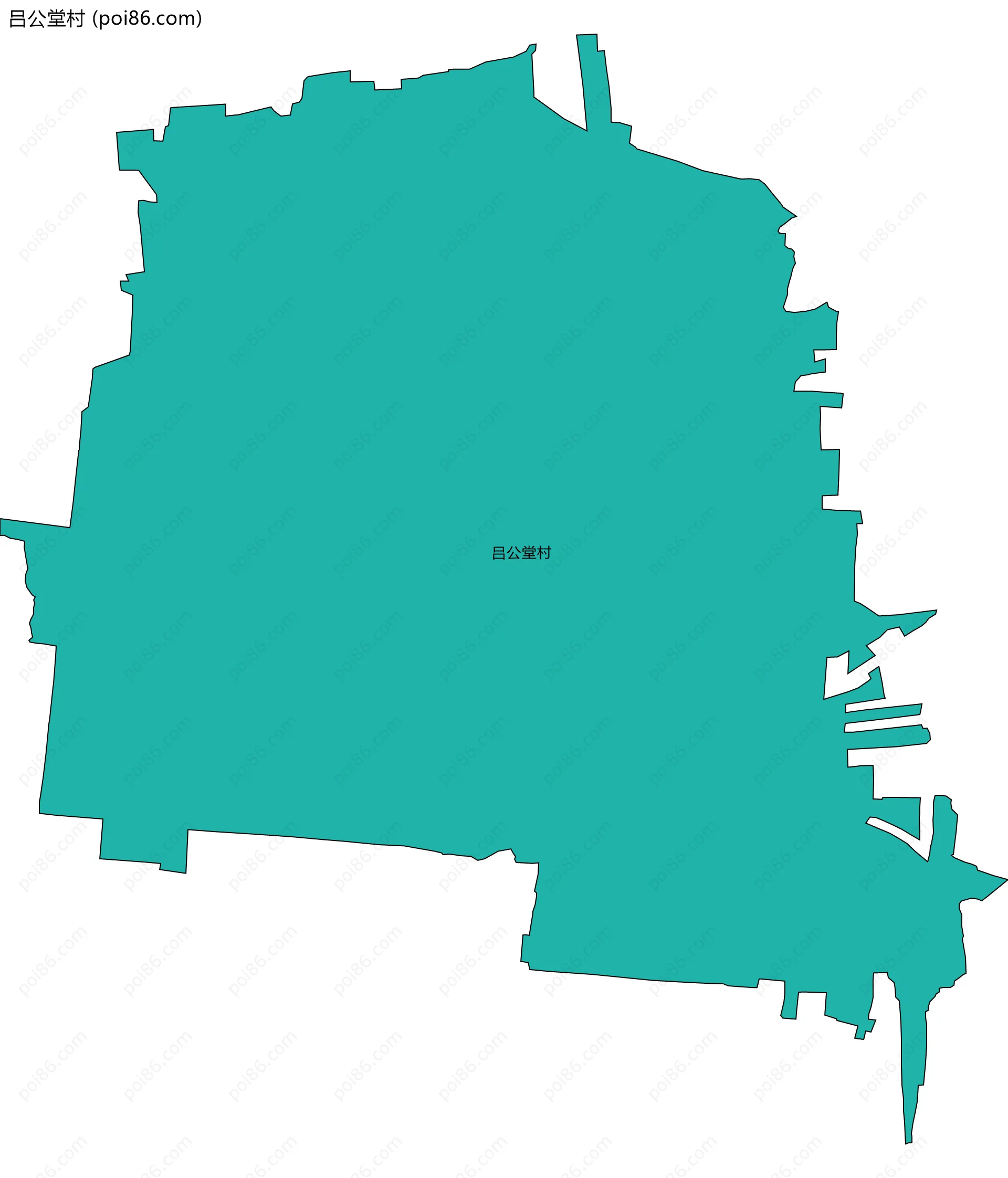 吕公堂村边界地图