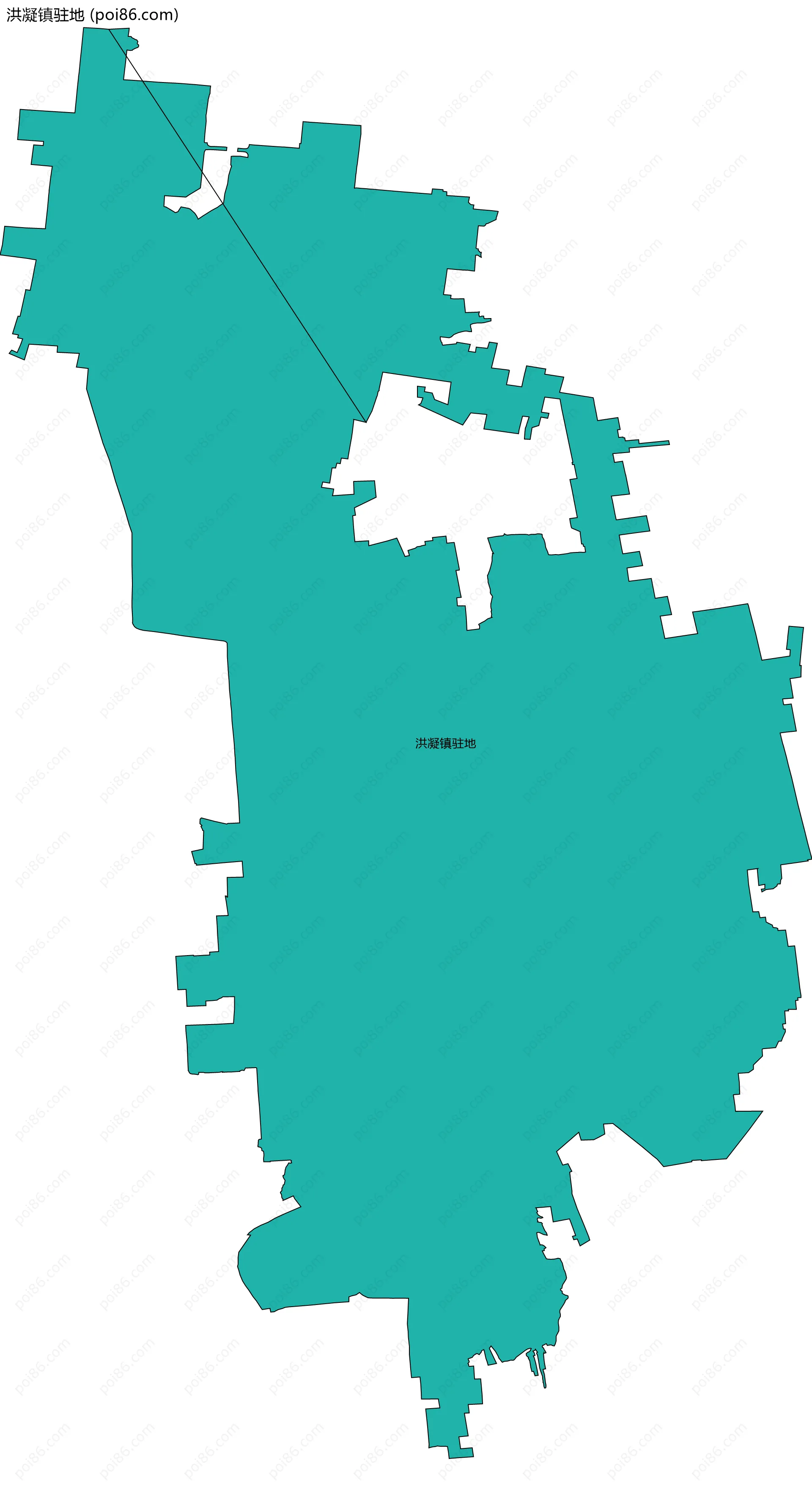 洪凝镇驻地边界地图