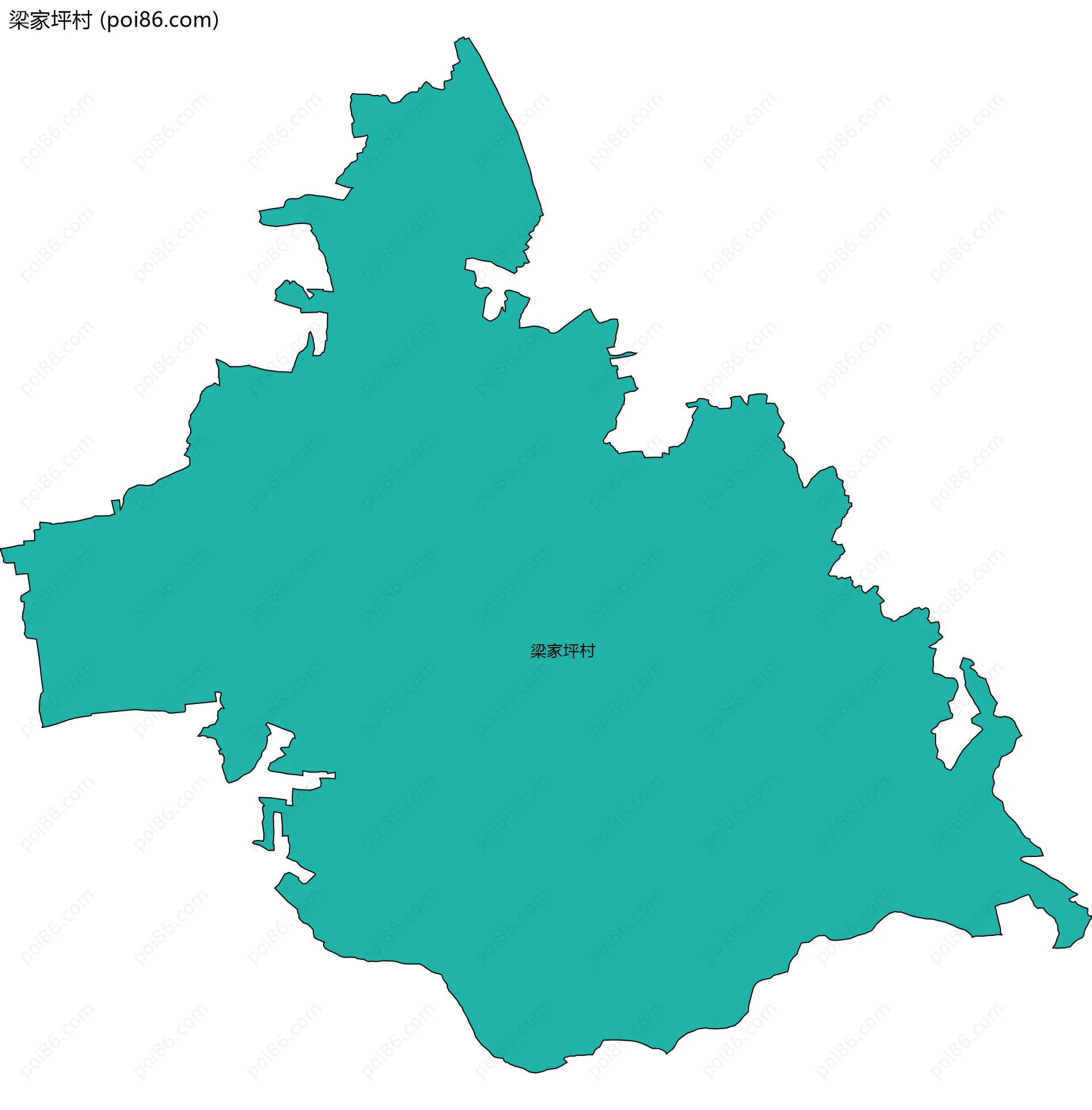 梁家坪村边界地图