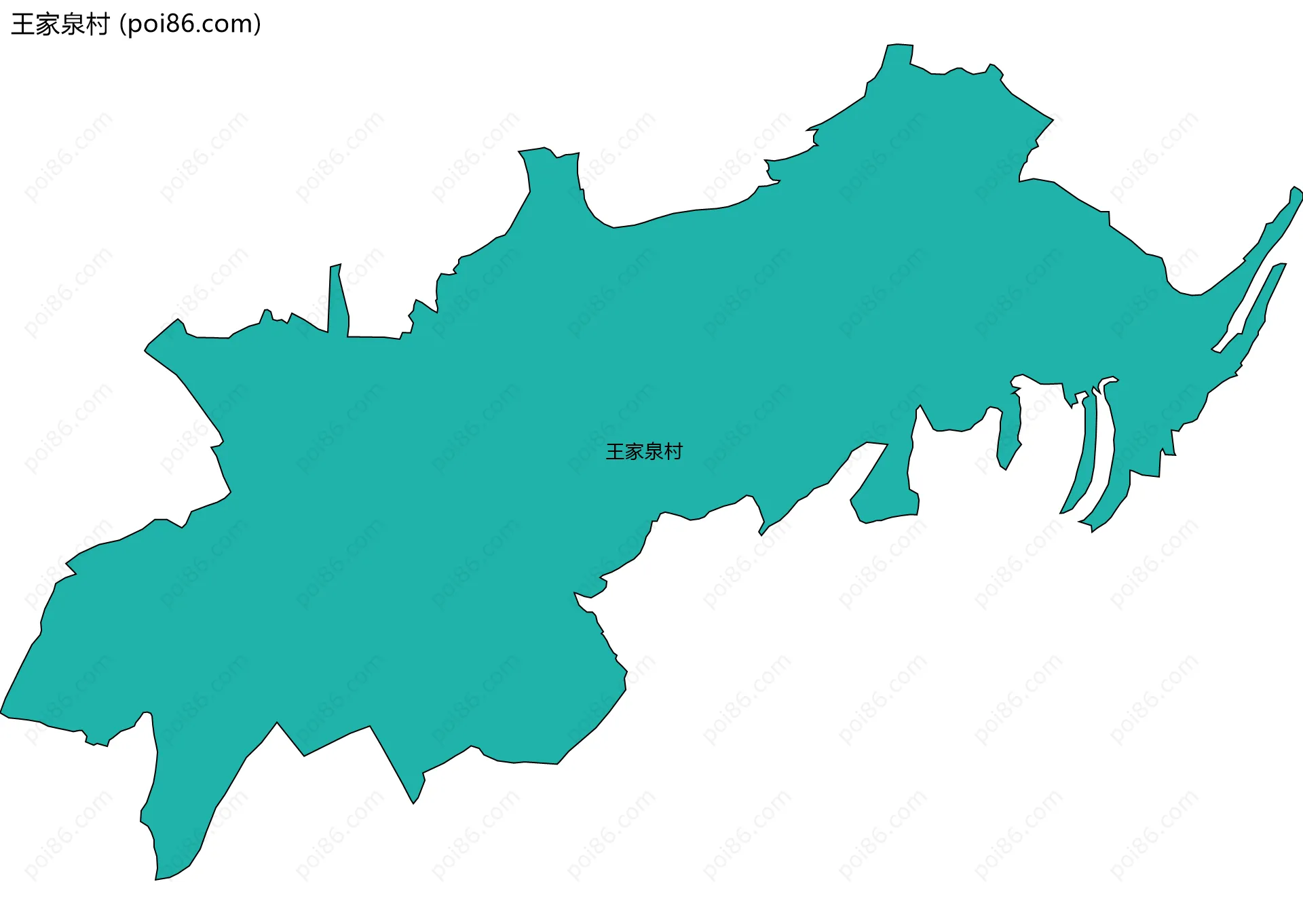 王家泉村边界地图
