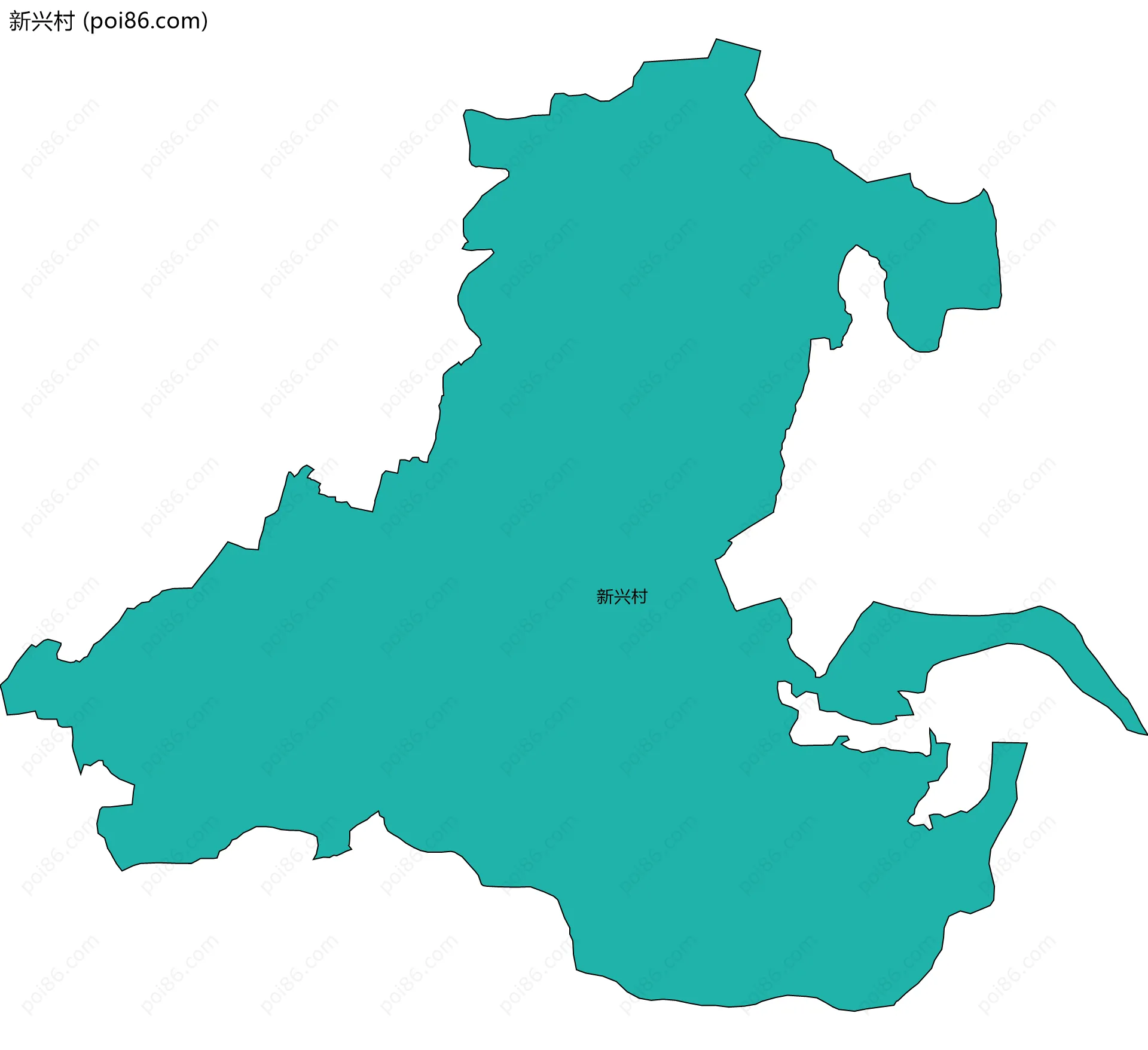 新兴村边界地图