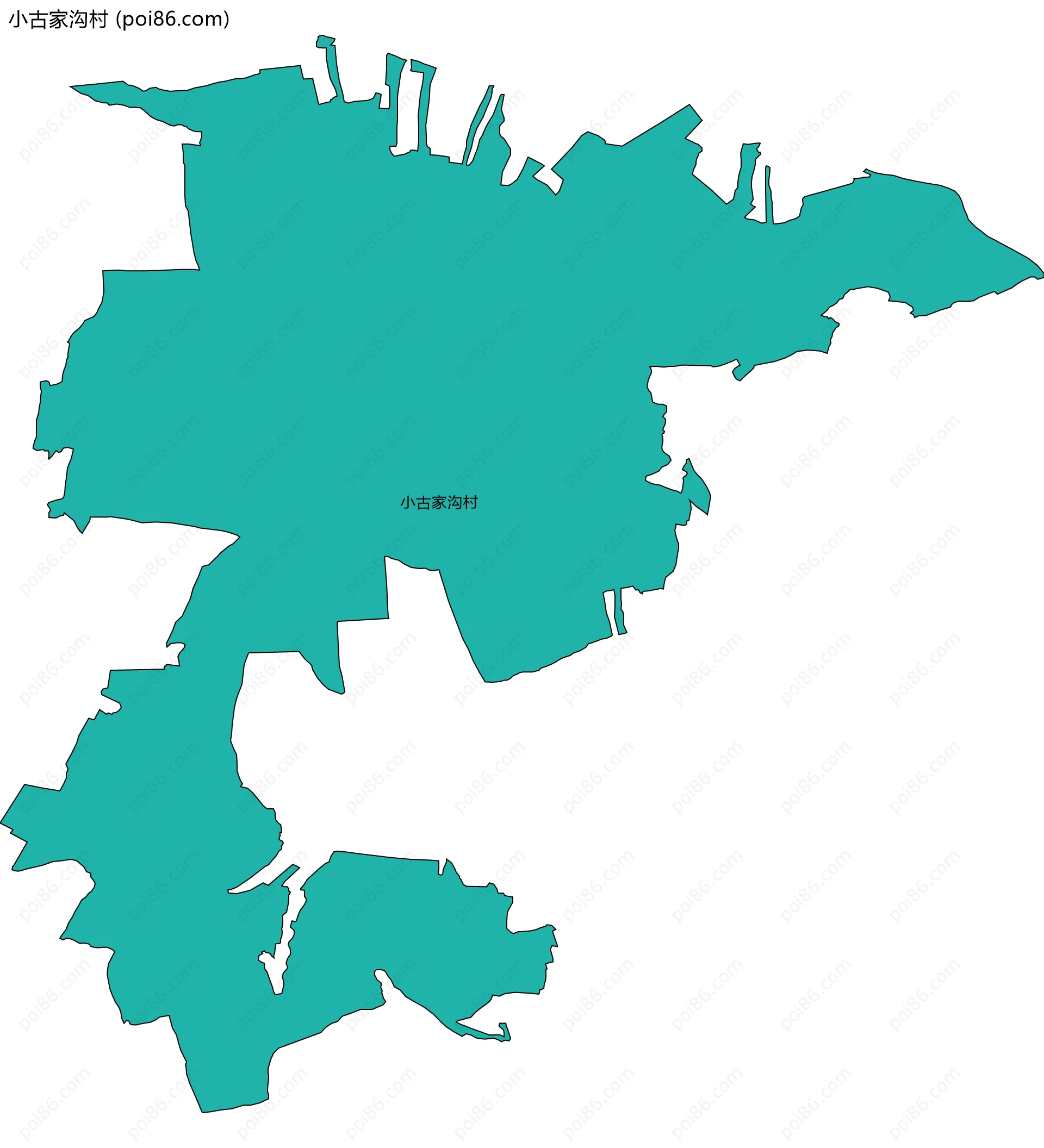 小古家沟村边界地图