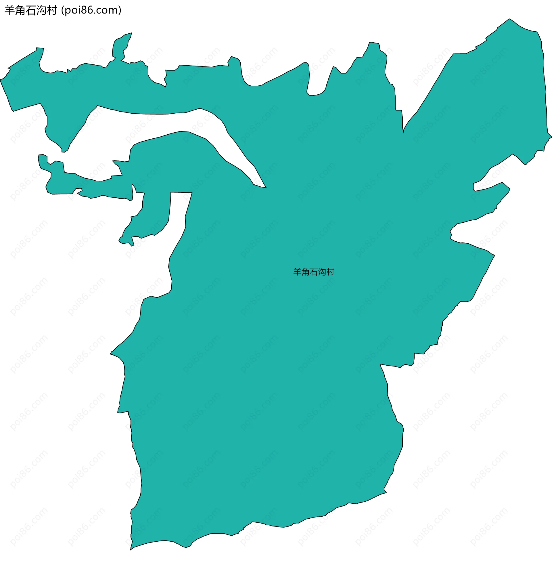 羊角石沟村边界地图