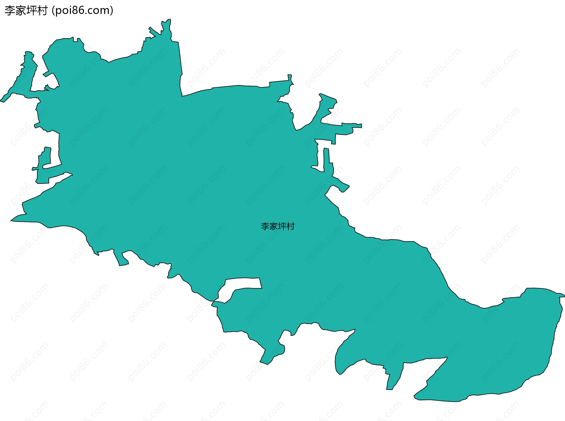 李家坪村边界地图
