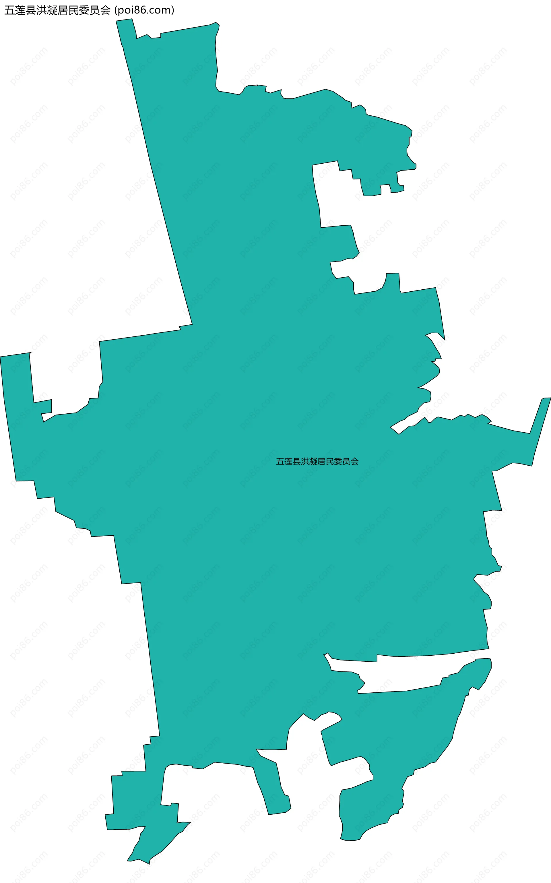 五莲县洪凝居民委员会边界地图