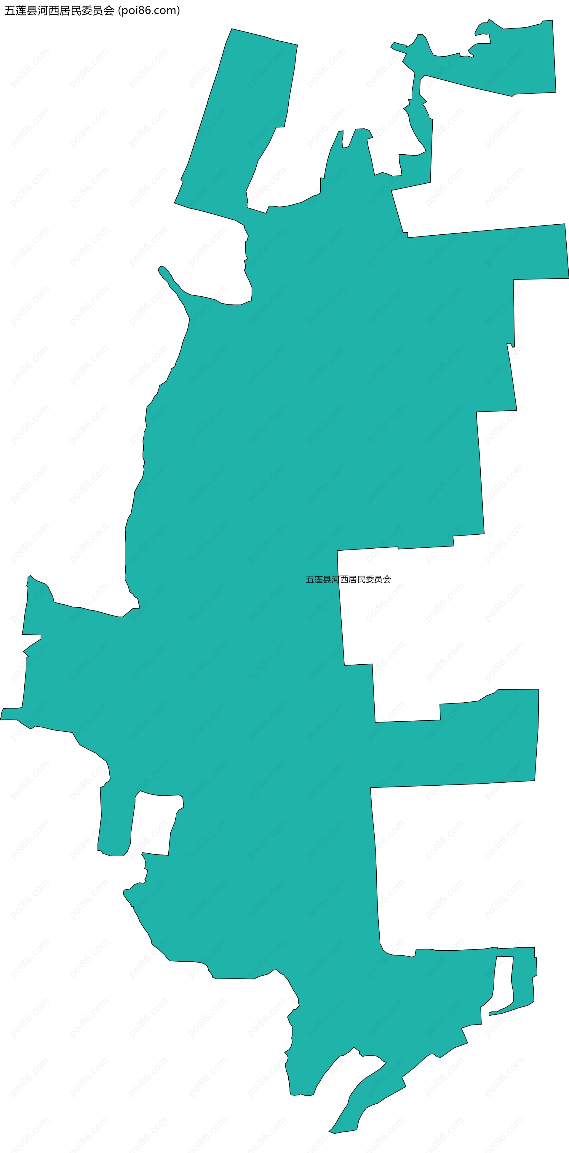 五莲县河西居民委员会边界地图