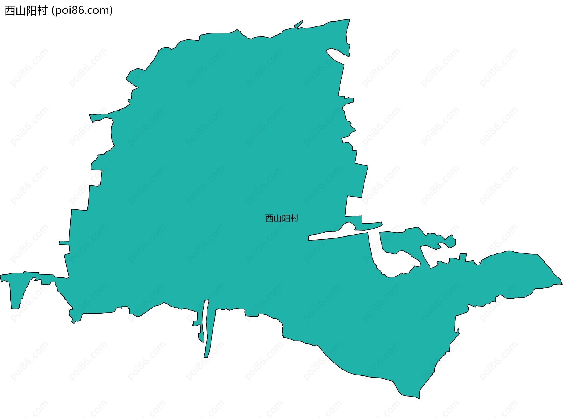 西山阳村边界地图