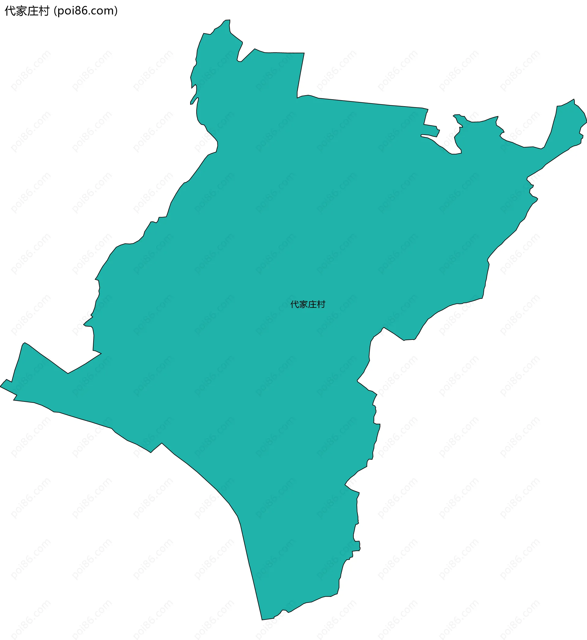 代家庄村边界地图