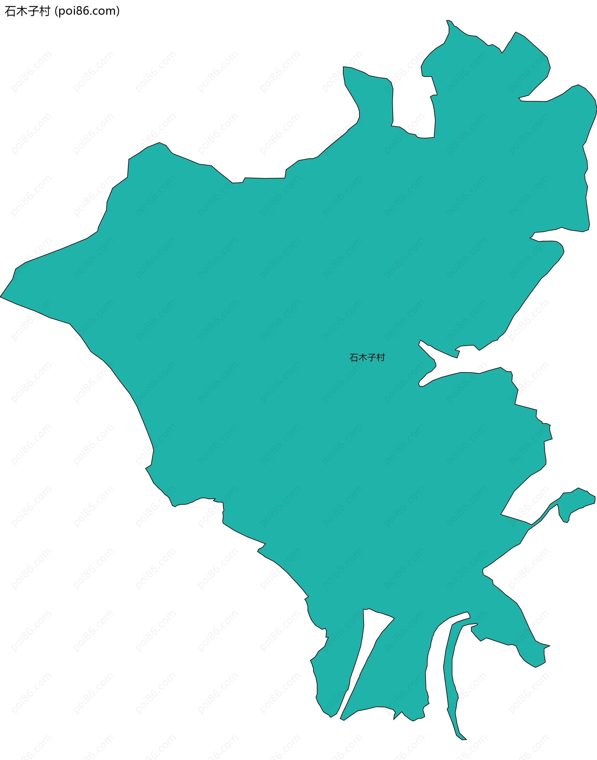 石木子村边界地图