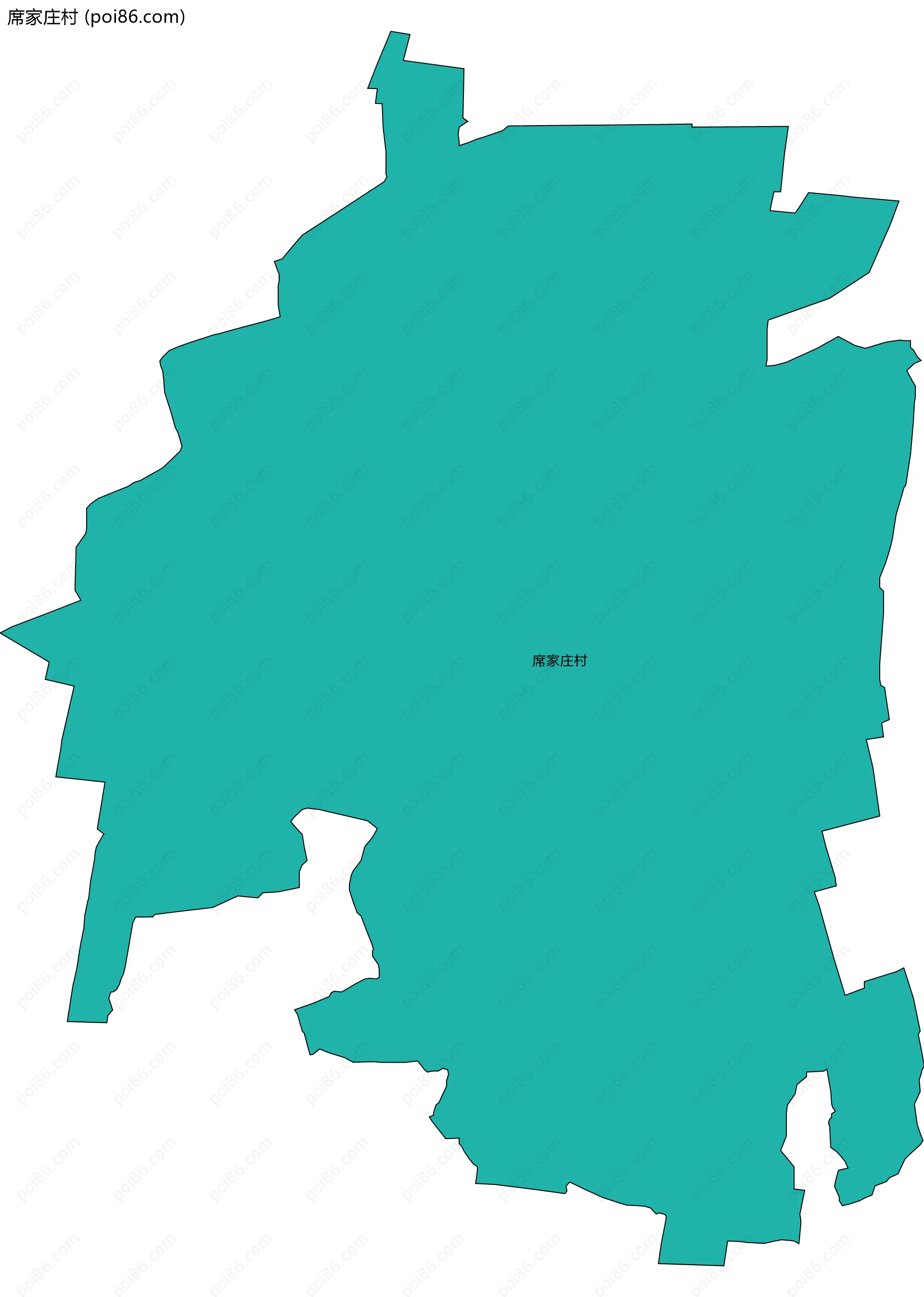 席家庄村边界地图