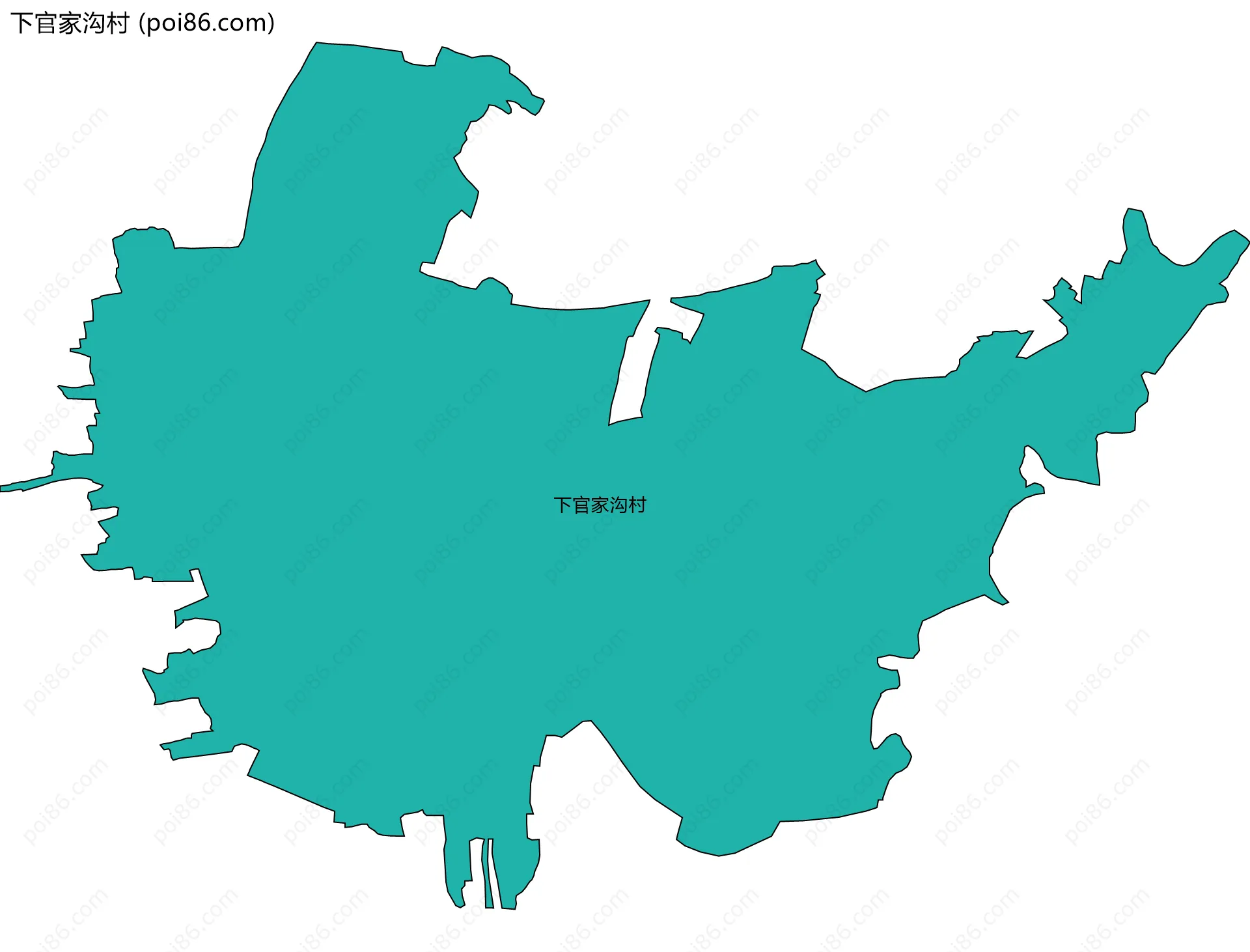下官家沟村边界地图