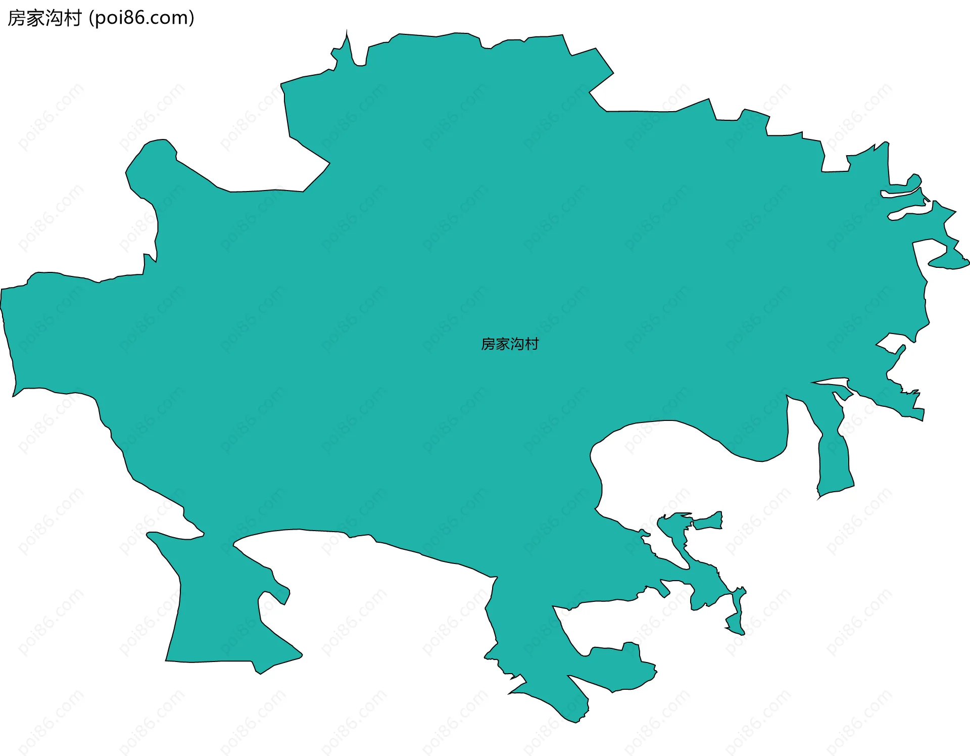 房家沟村边界地图