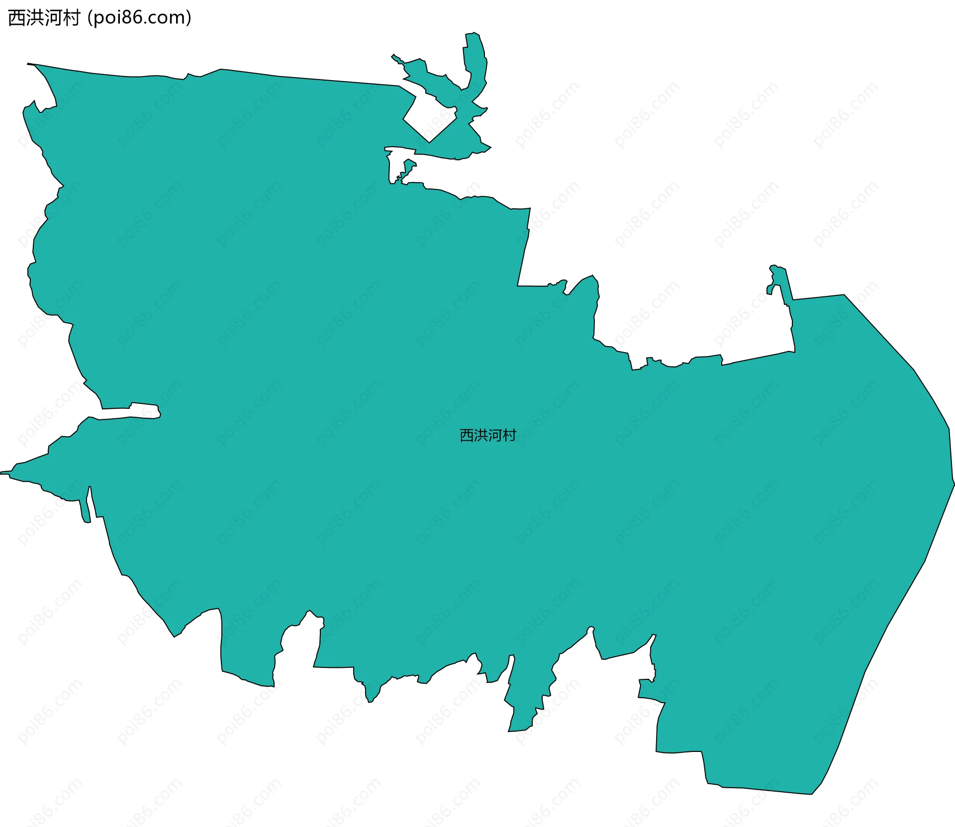 西洪河村边界地图