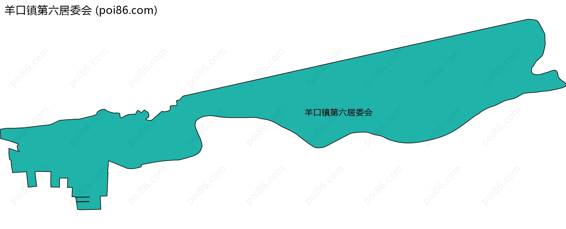 羊口镇第六居委会边界地图