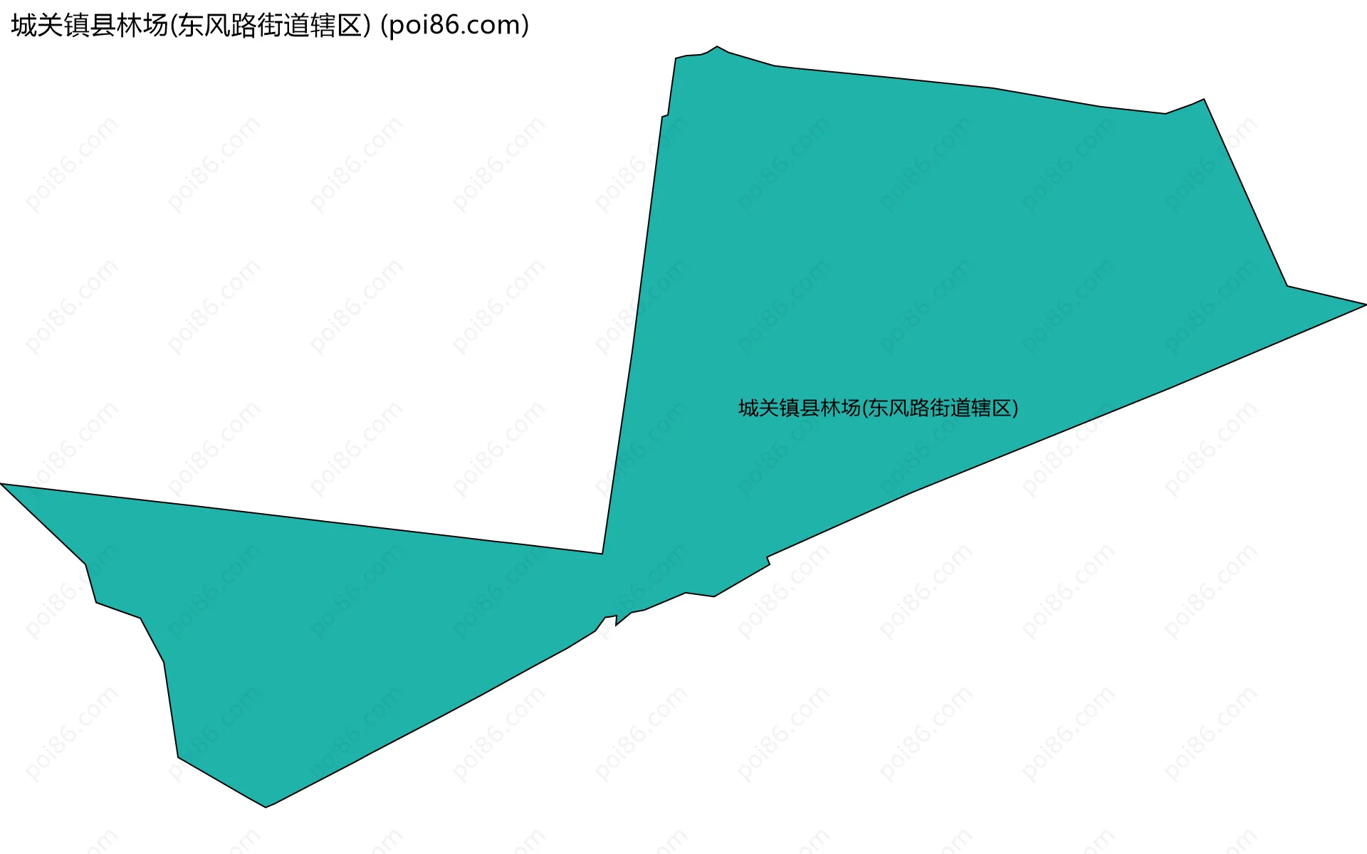 城关镇县林场(东风路街道辖区)边界地图