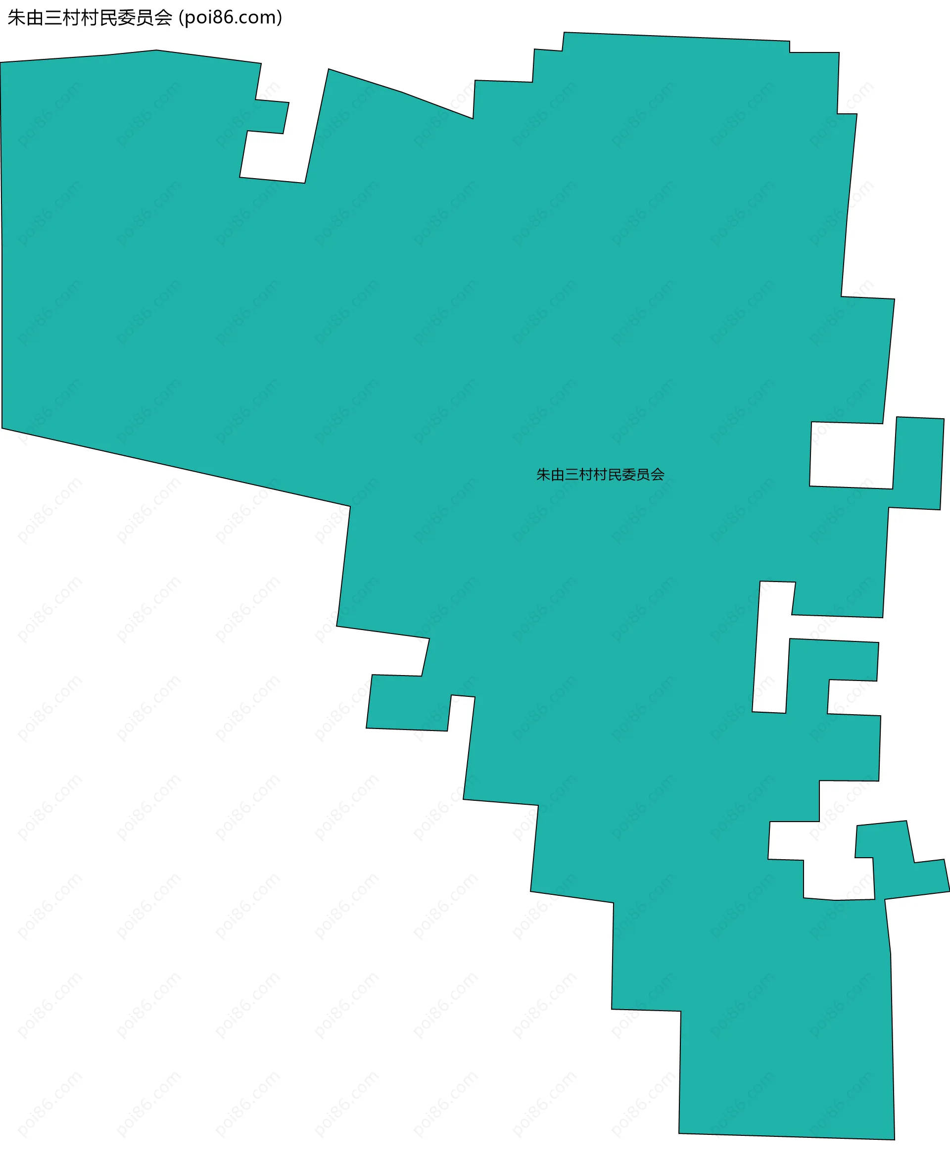 朱由三村村民委员会边界地图