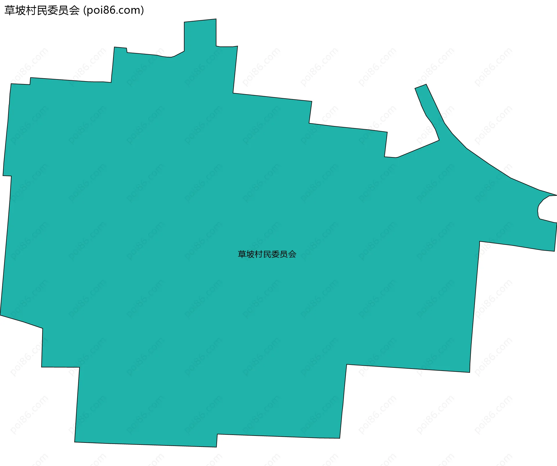 草坡村民委员会边界地图