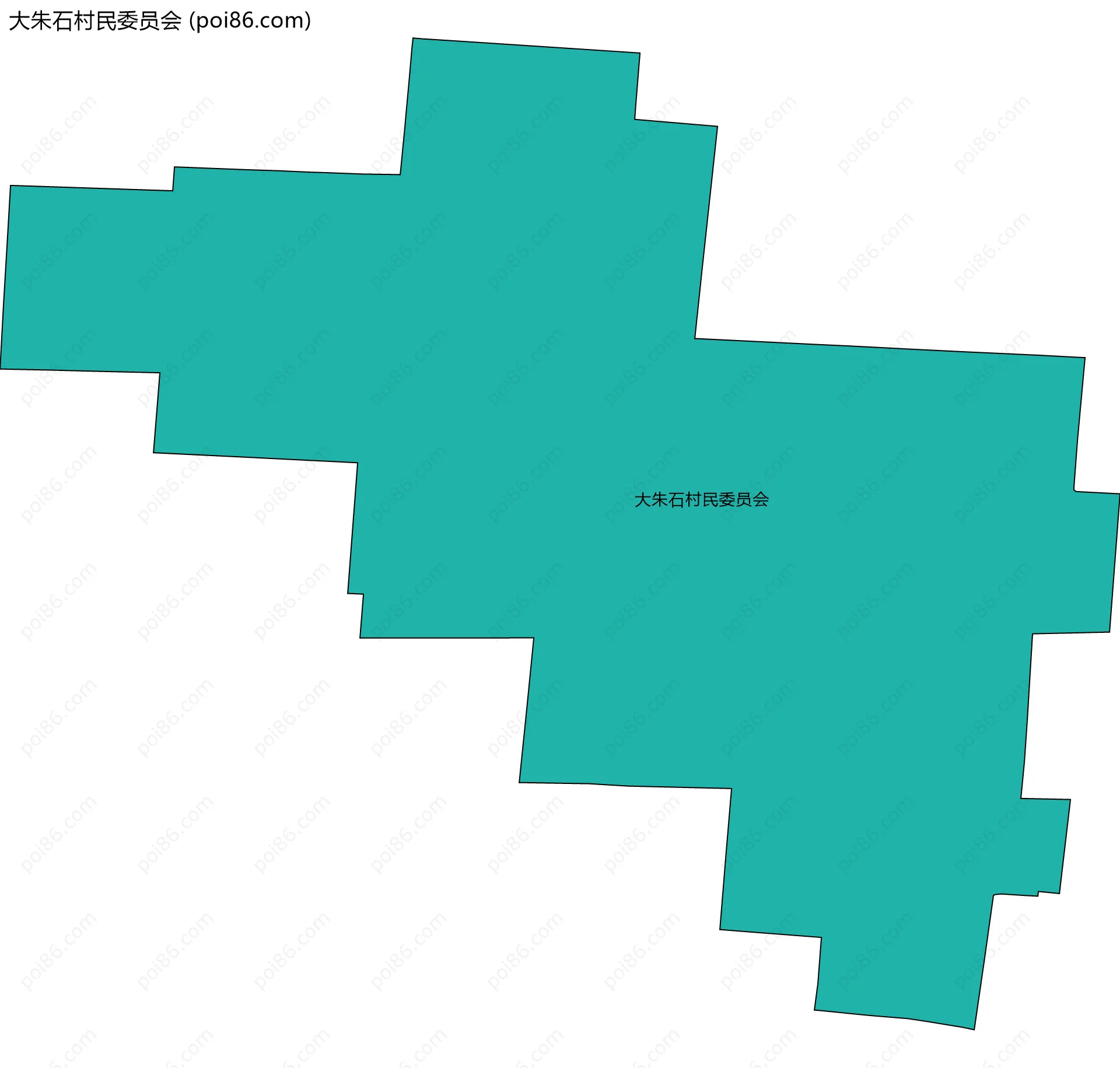 大朱石村民委员会边界地图