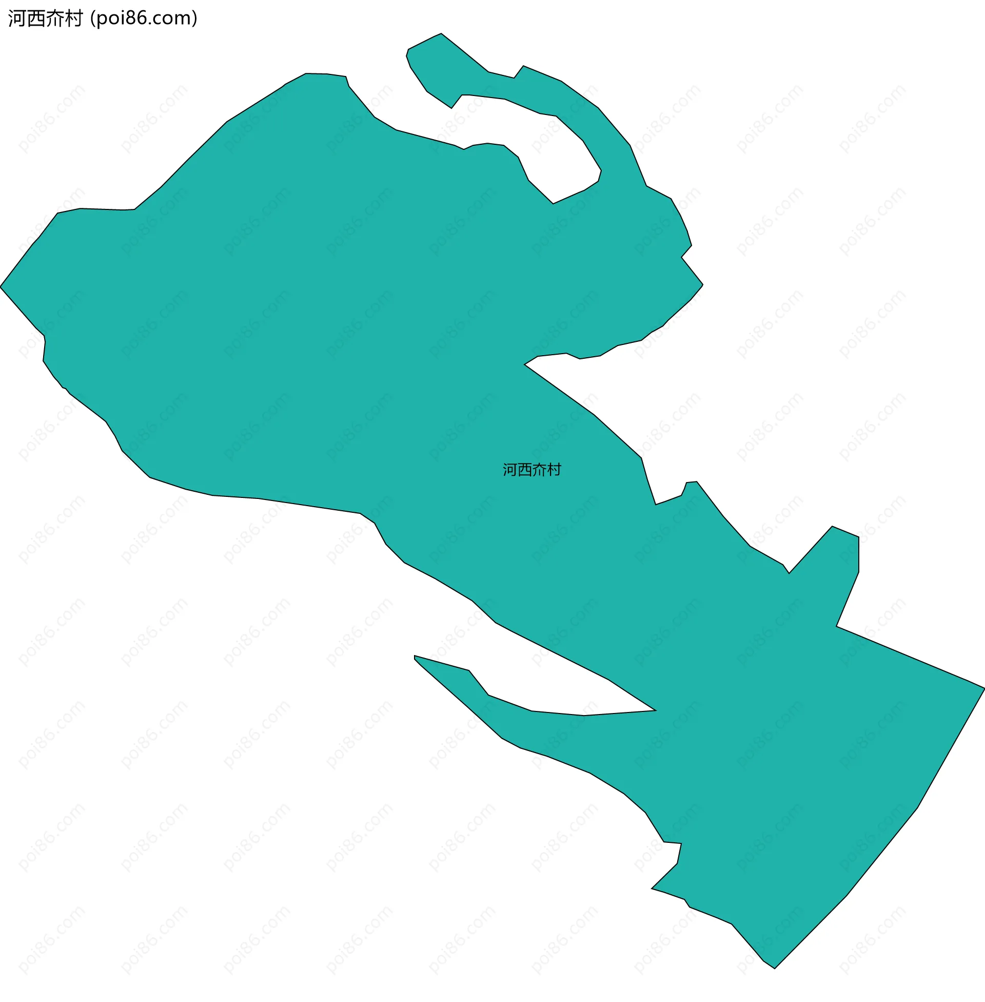 河西夼村边界地图