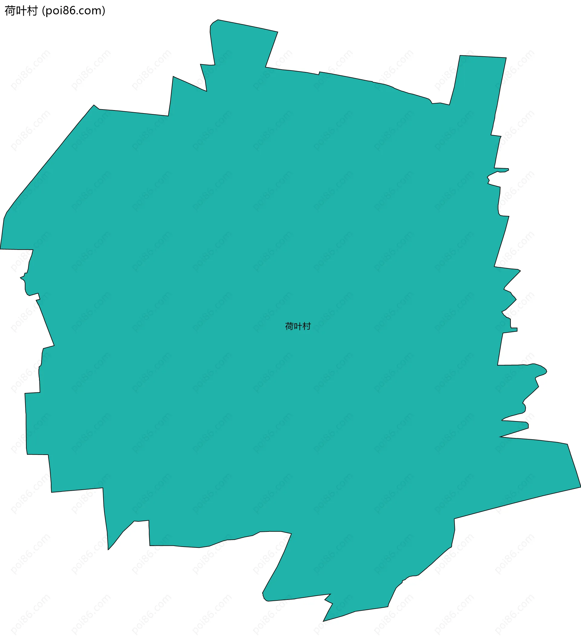 荷叶村边界地图