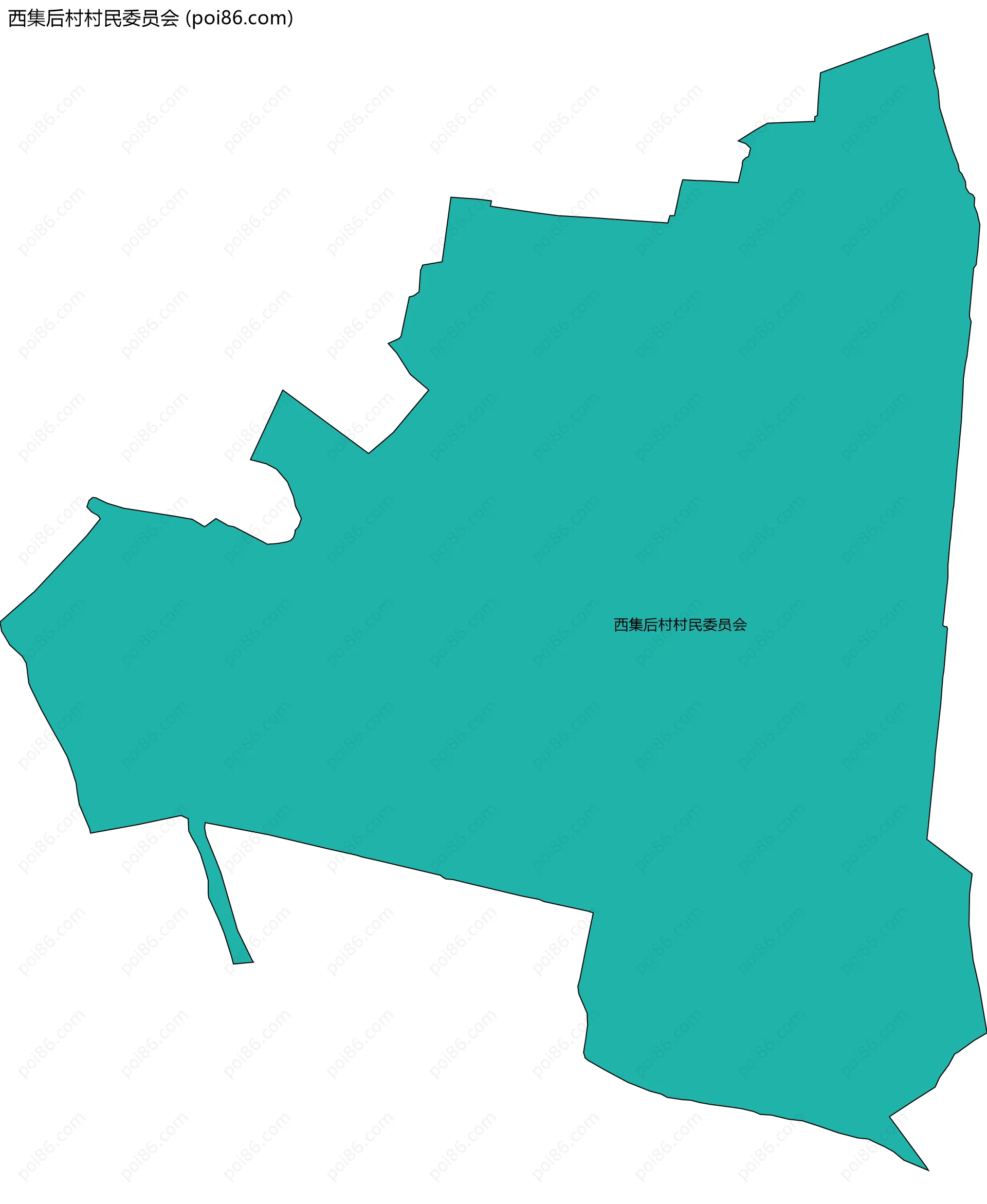 西集后村村民委员会边界地图