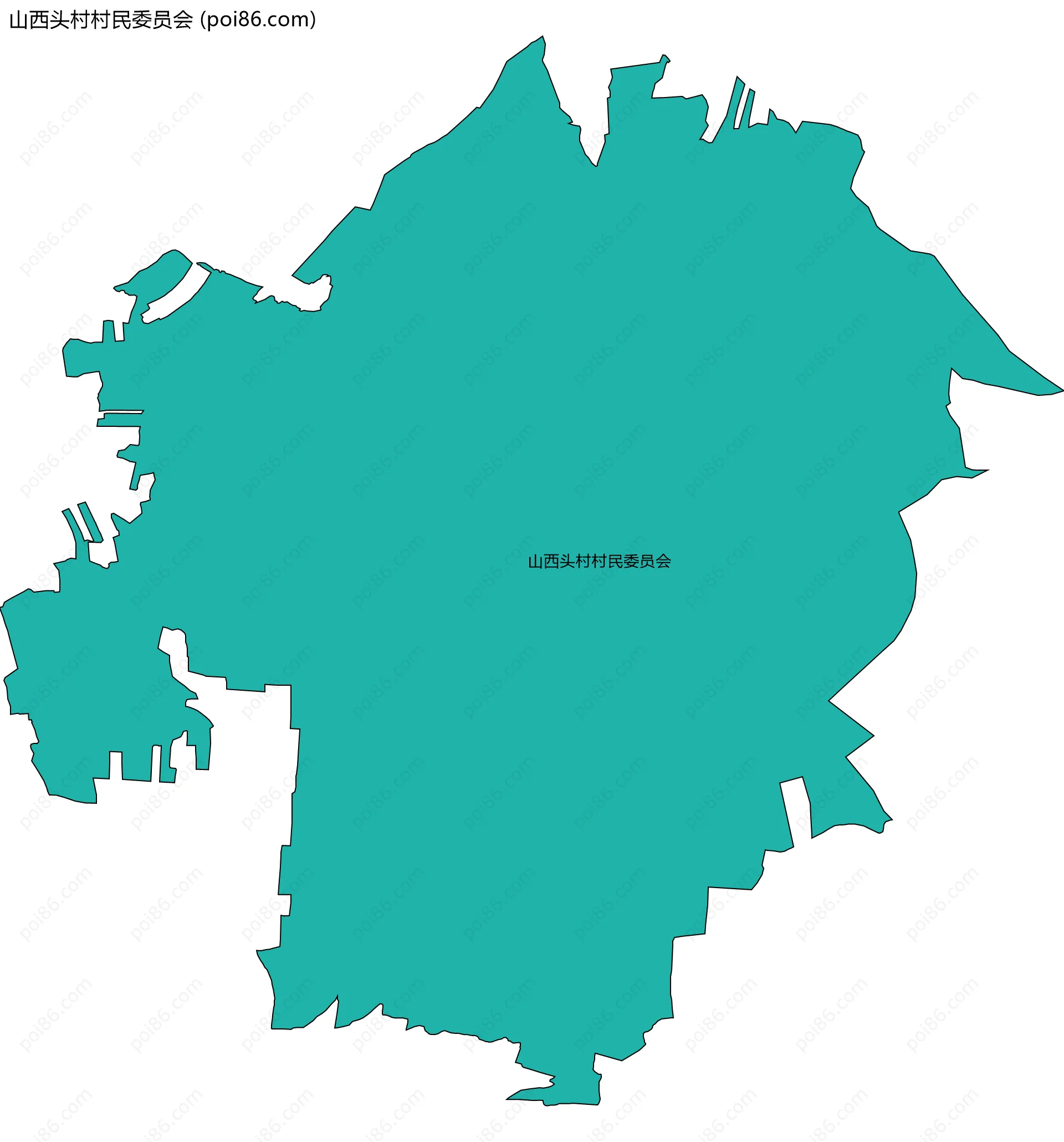 山西头村村民委员会边界地图